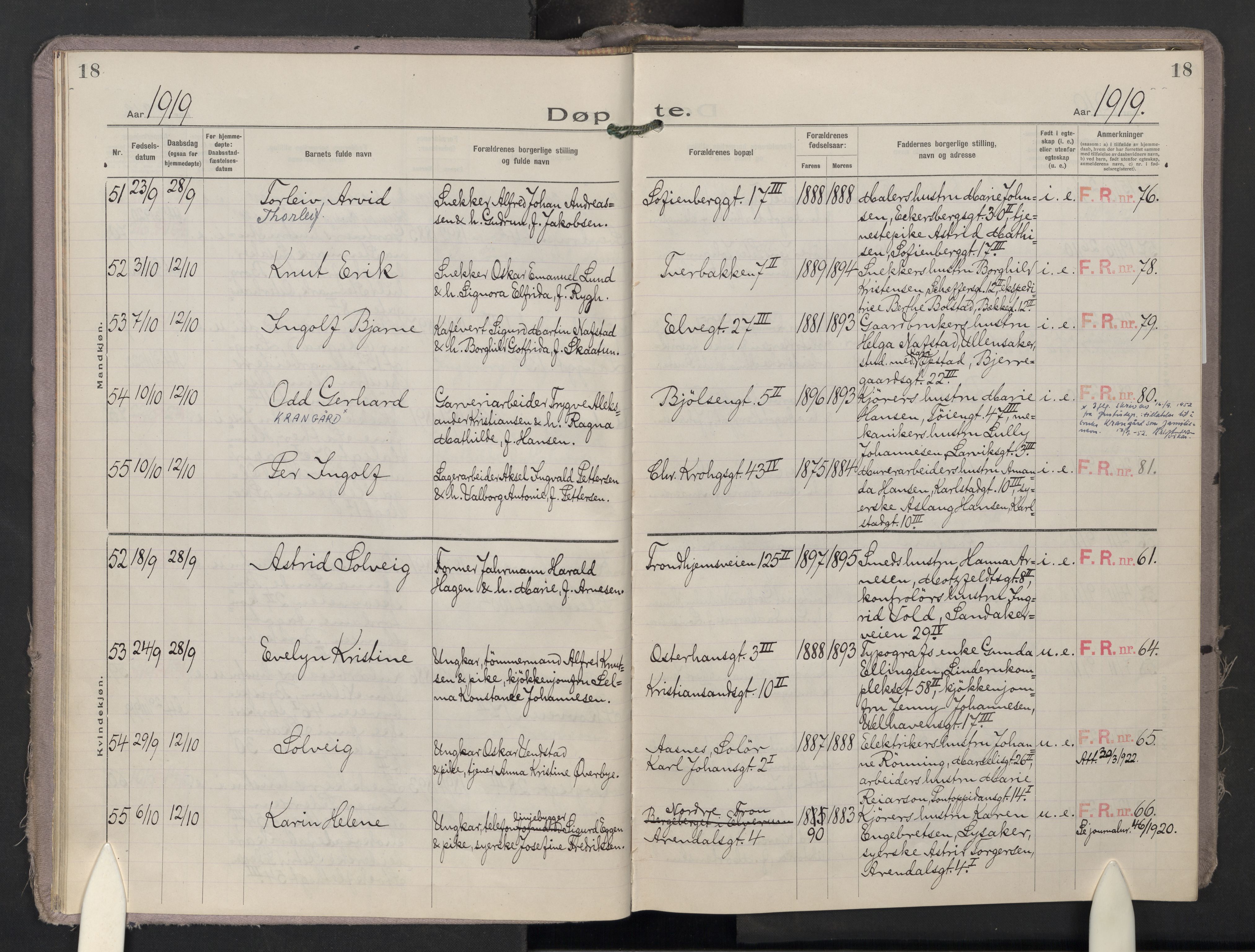 Krohgstøtten sykehusprest Kirkebøker, AV/SAO-A-10854/F/Fa/L0005: Ministerialbok nr. 5, 1918-1959, s. 18