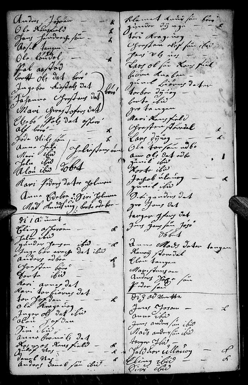 Dypvåg sokneprestkontor, AV/SAK-1111-0007/F/Fb/Fba/L0002: Klokkerbok nr. B 2, 1707-1721, s. 180