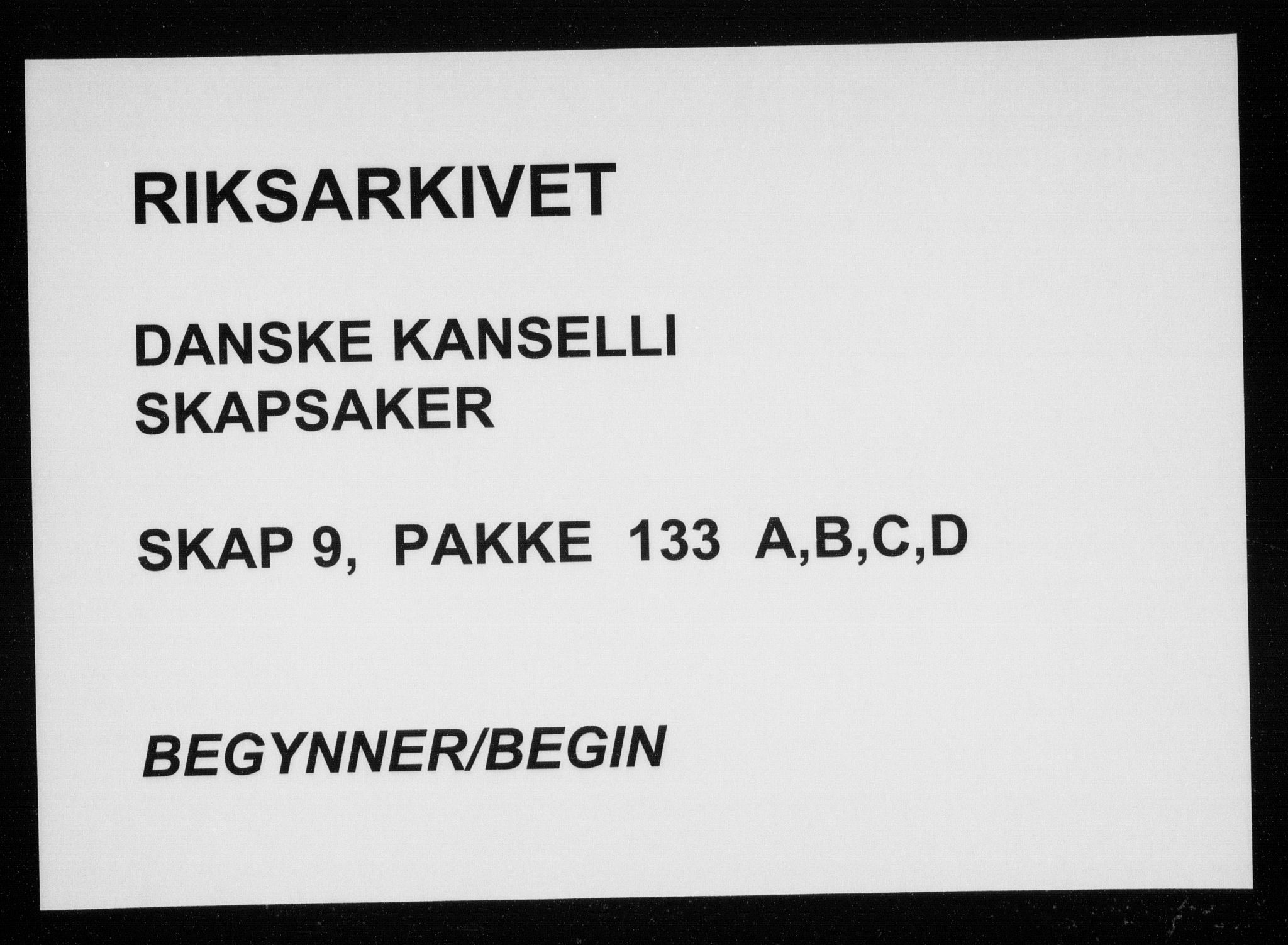 Danske Kanselli, Skapsaker, RA/EA-4061/F/L0026: Skap 9, pakke 133, litra A-E, 1615-1632, s. 1