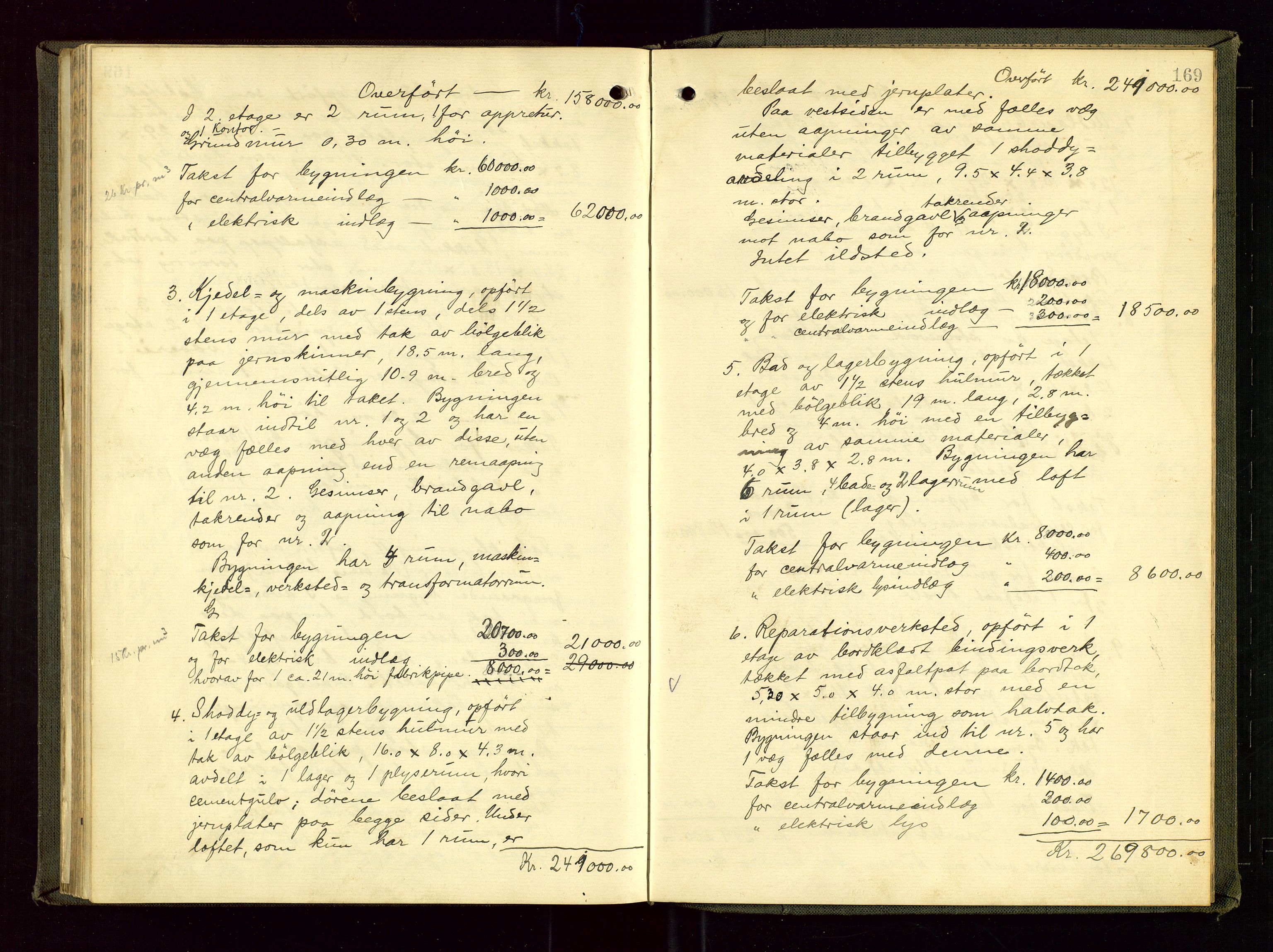 Time lensmannskontor, AV/SAST-A-100420/Goa/L0002: "Brandtakstprotokol", 1904-1920, s. 168b-169a