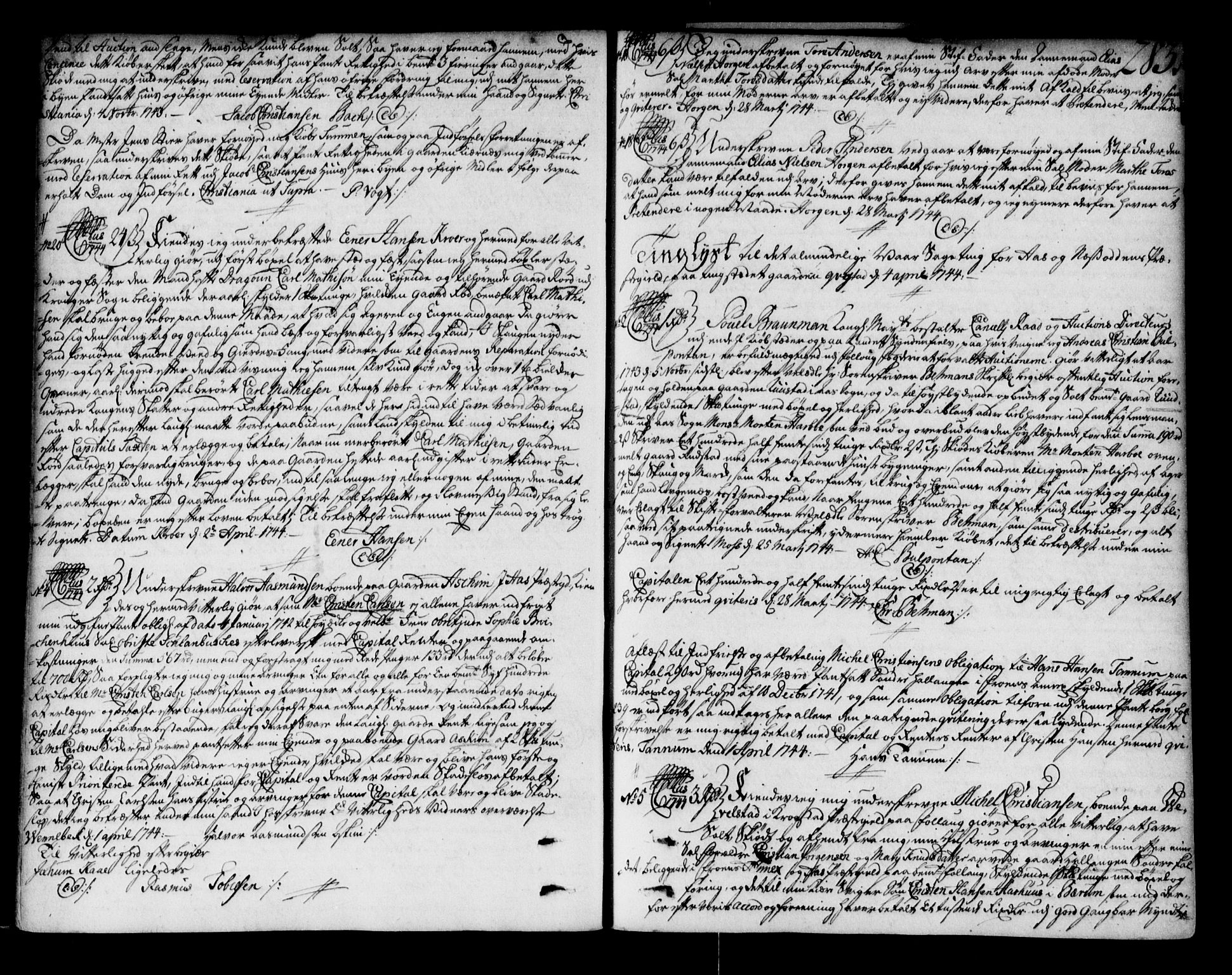 Follo sorenskriveri, SAO/A-10274/G/Ga/Gaa/L0001: Pantebok nr. I 1, 1737-1749, s. 283
