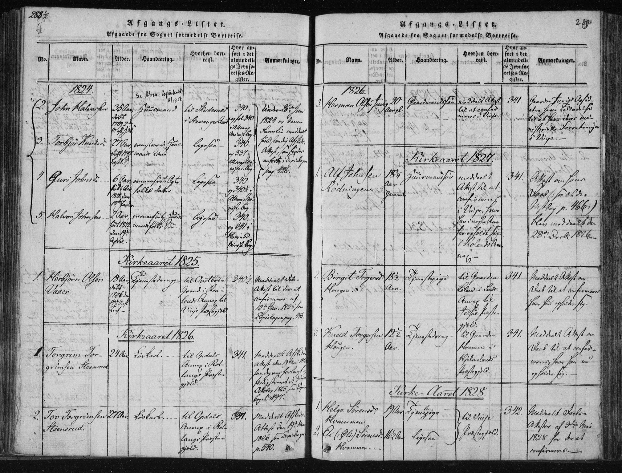 Tinn kirkebøker, AV/SAKO-A-308/F/Fc/L0001: Ministerialbok nr. III 1, 1815-1843, s. 289