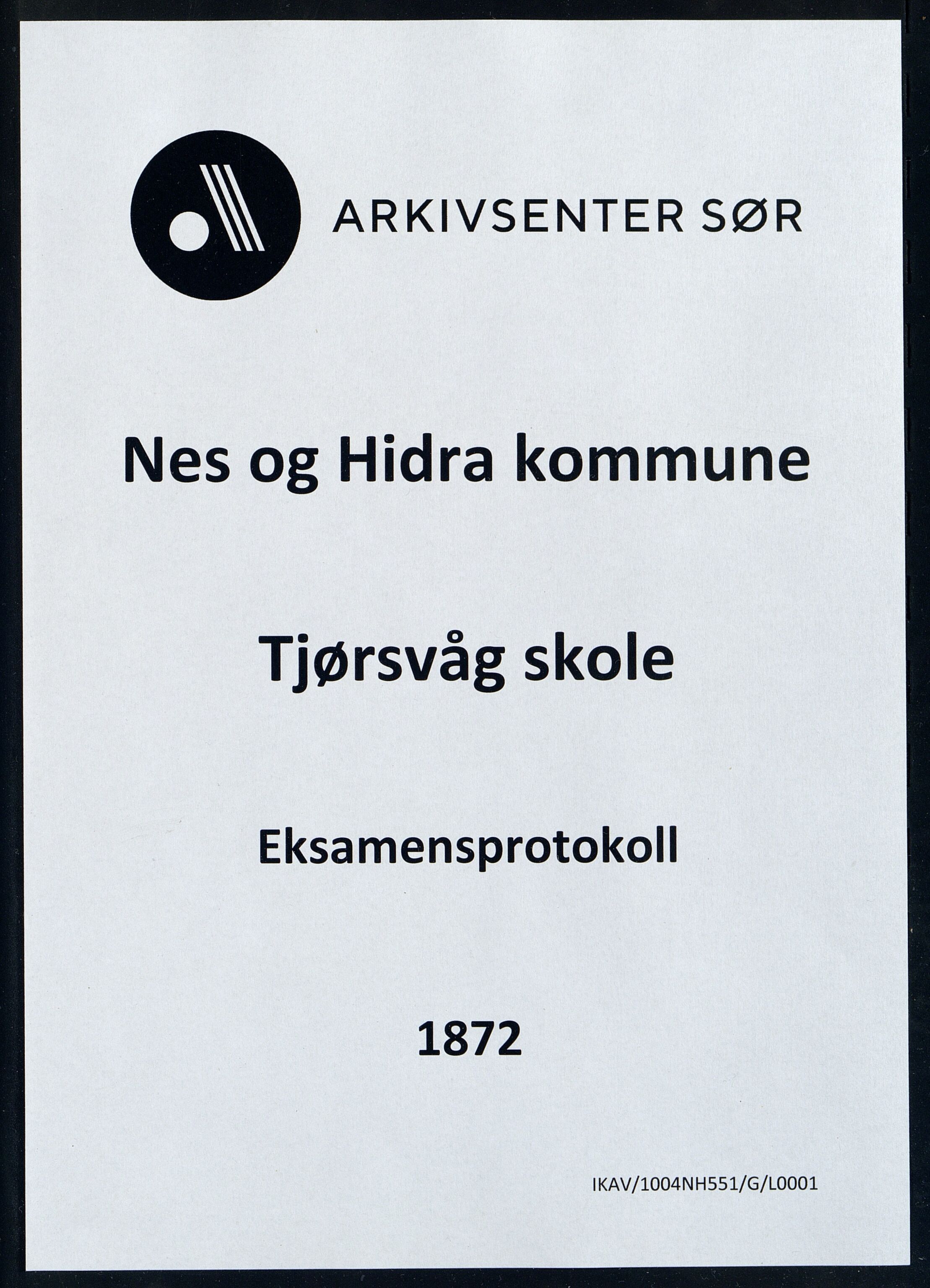 Nes og Hidra kommune - Tjørsvåg Skole, ARKSOR/1004NH551/G/L0001: Eksamensprotokoll, 1872