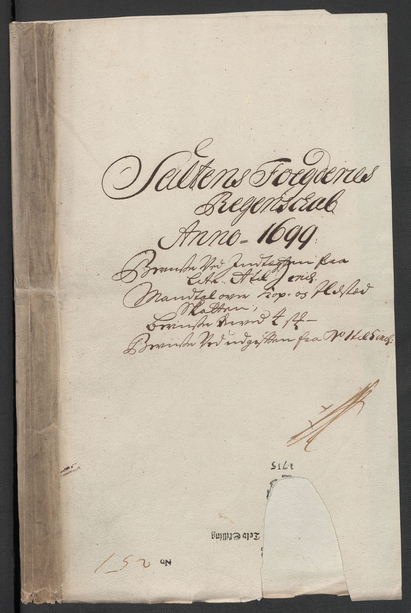 Rentekammeret inntil 1814, Reviderte regnskaper, Fogderegnskap, RA/EA-4092/R66/L4579: Fogderegnskap Salten, 1697-1700, s. 214