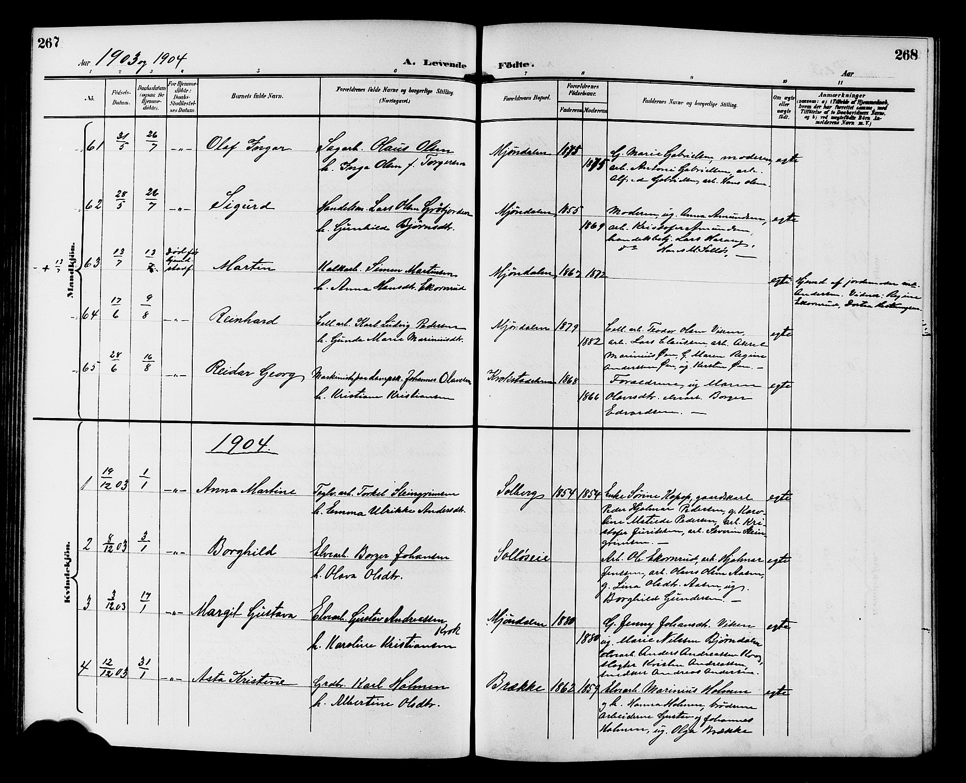 Nedre Eiker kirkebøker, AV/SAKO-A-612/G/Ga/L0003: Klokkerbok nr. 3, 1896-1905, s. 267-268
