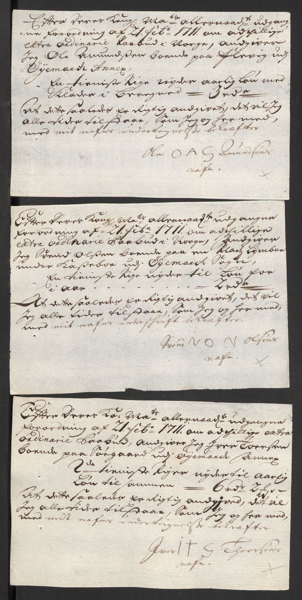 Rentekammeret inntil 1814, Reviderte regnskaper, Fogderegnskap, AV/RA-EA-4092/R01/L0020: Fogderegnskap Idd og Marker, 1711, s. 585