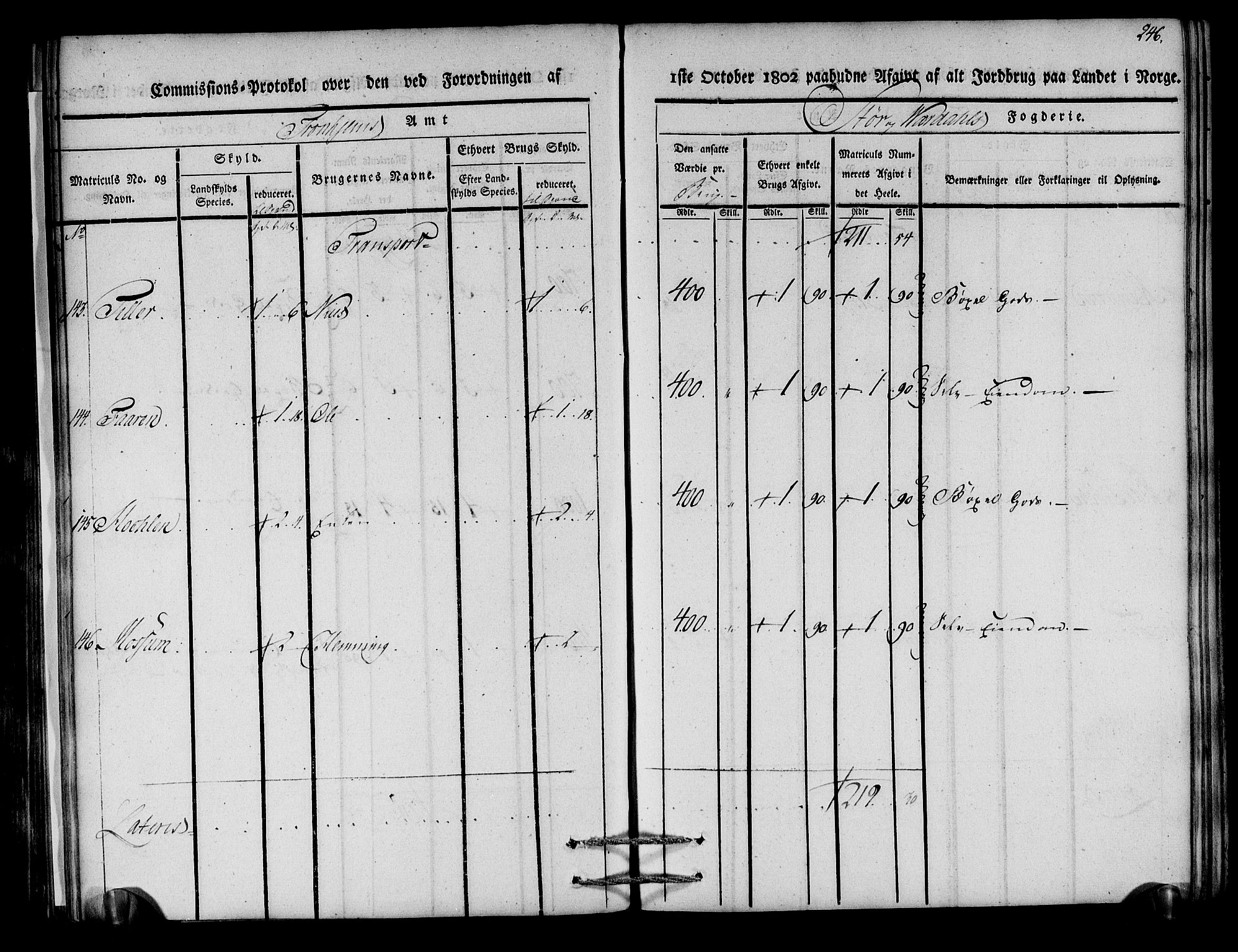 Rentekammeret inntil 1814, Realistisk ordnet avdeling, AV/RA-EA-4070/N/Ne/Nea/L0148: Stjørdal og Verdal fogderi. Kommisjonsprotokoll, 1803, s. 248