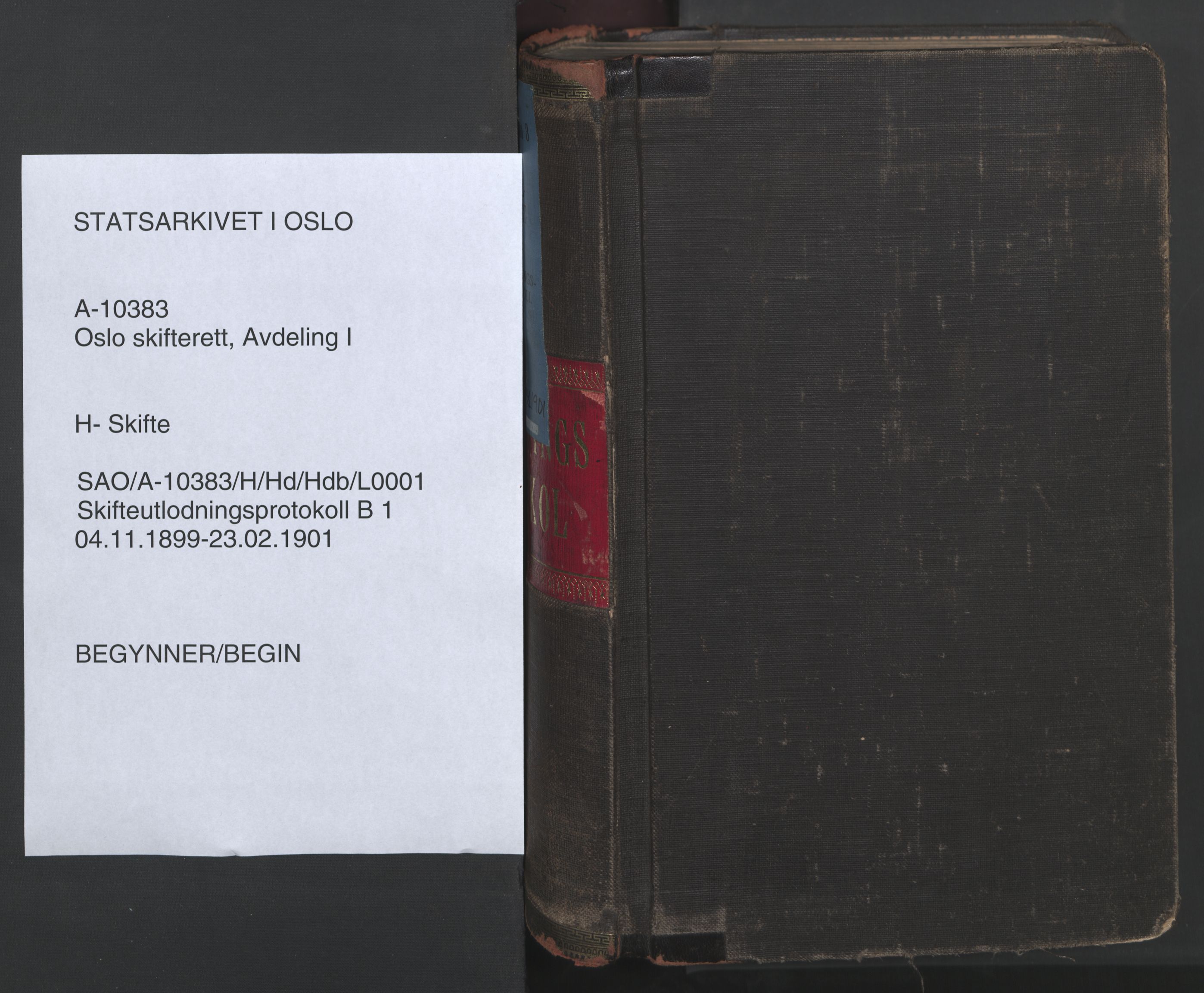 Oslo skifterett, SAO/A-10383/H/Hd/Hdb/L0001: Skifteutlodningsprotokoll, 1899-1901