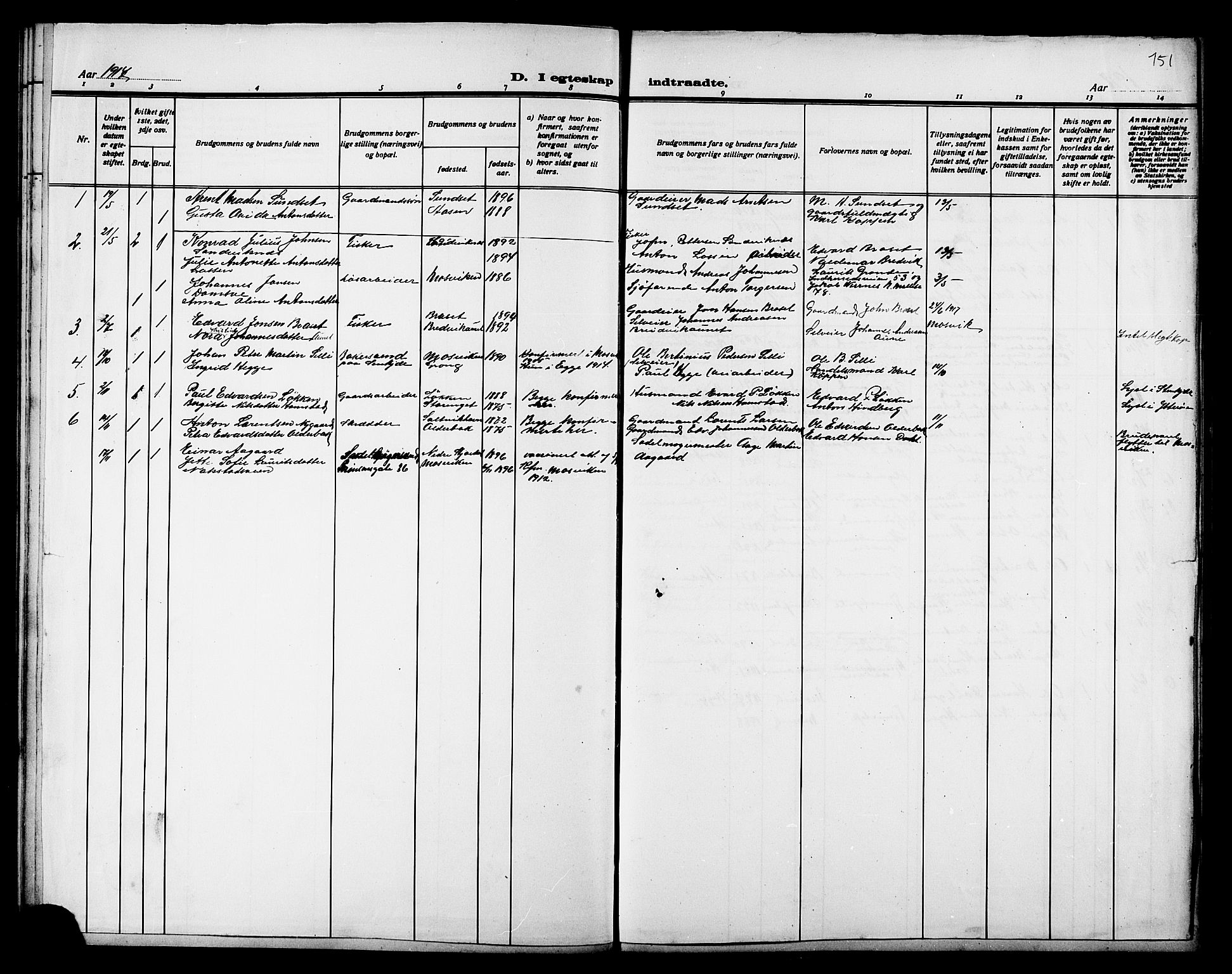 Ministerialprotokoller, klokkerbøker og fødselsregistre - Nord-Trøndelag, SAT/A-1458/733/L0327: Klokkerbok nr. 733C02, 1888-1918, s. 151
