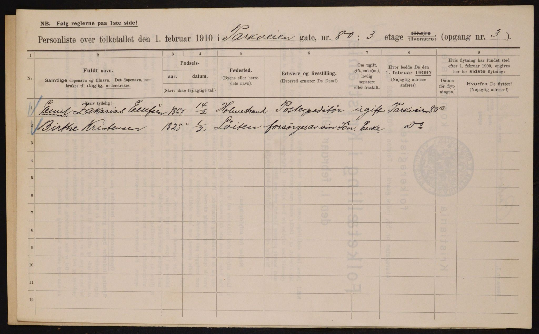OBA, Kommunal folketelling 1.2.1910 for Kristiania, 1910, s. 75469