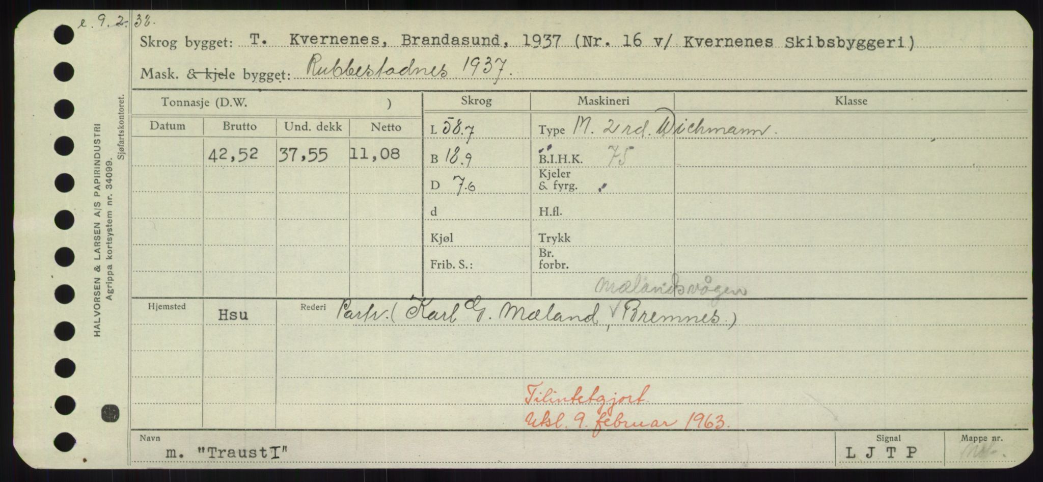 Sjøfartsdirektoratet med forløpere, Skipsmålingen, RA/S-1627/H/Hd/L0039: Fartøy, Ti-Tø, s. 525