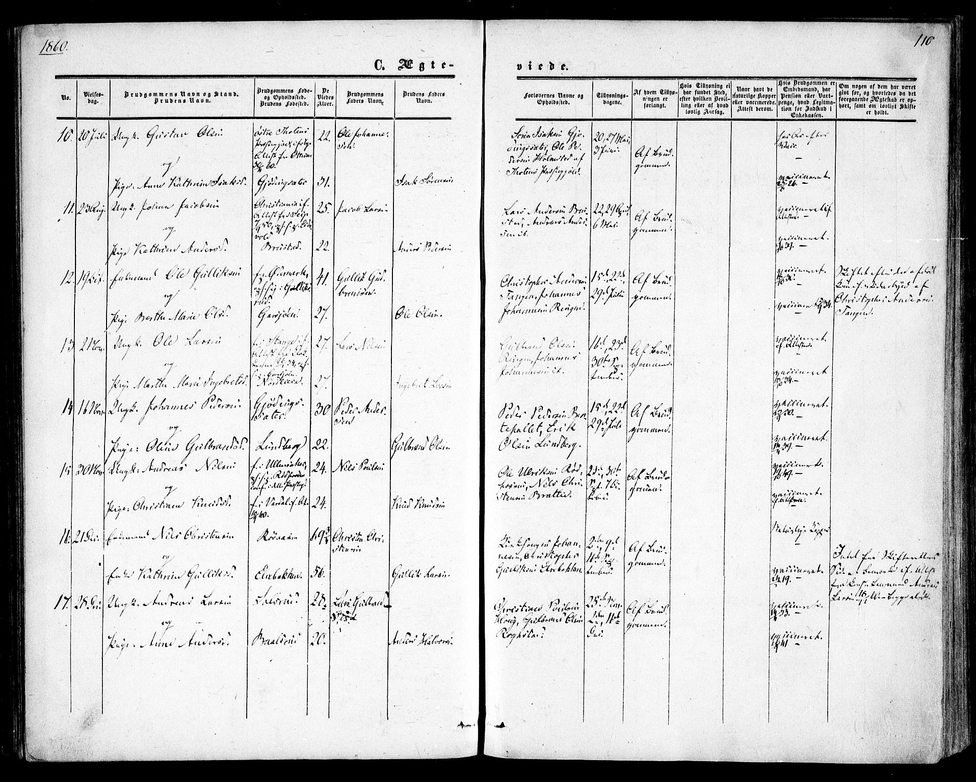 Hurdal prestekontor Kirkebøker, AV/SAO-A-10889/F/Fa/L0006: Ministerialbok nr. I 6, 1860-1877, s. 110
