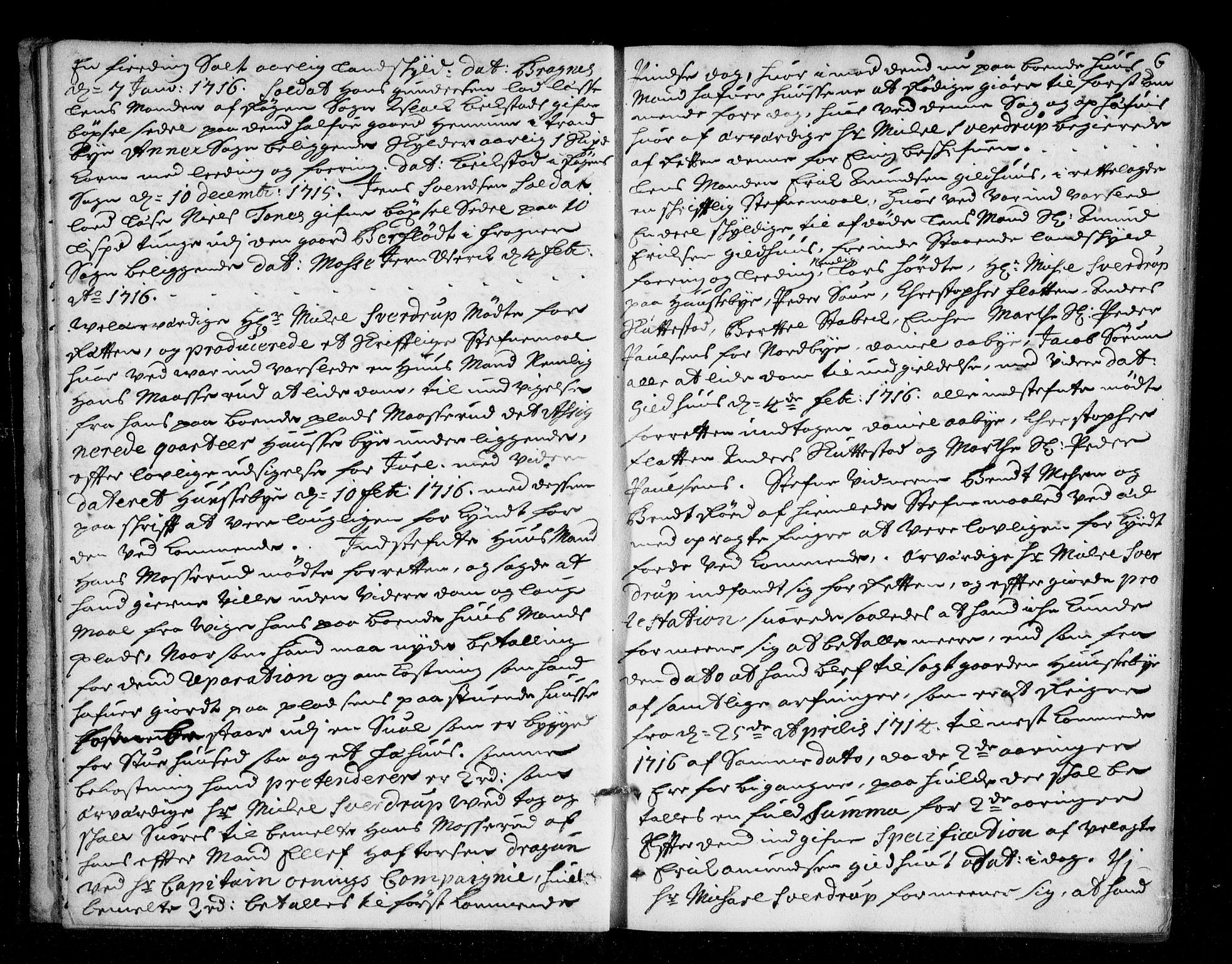 Lier, Røyken og Hurum sorenskriveri, AV/SAKO-A-89/F/Fa/L0044: Tingbok, 1716-1721, s. 6