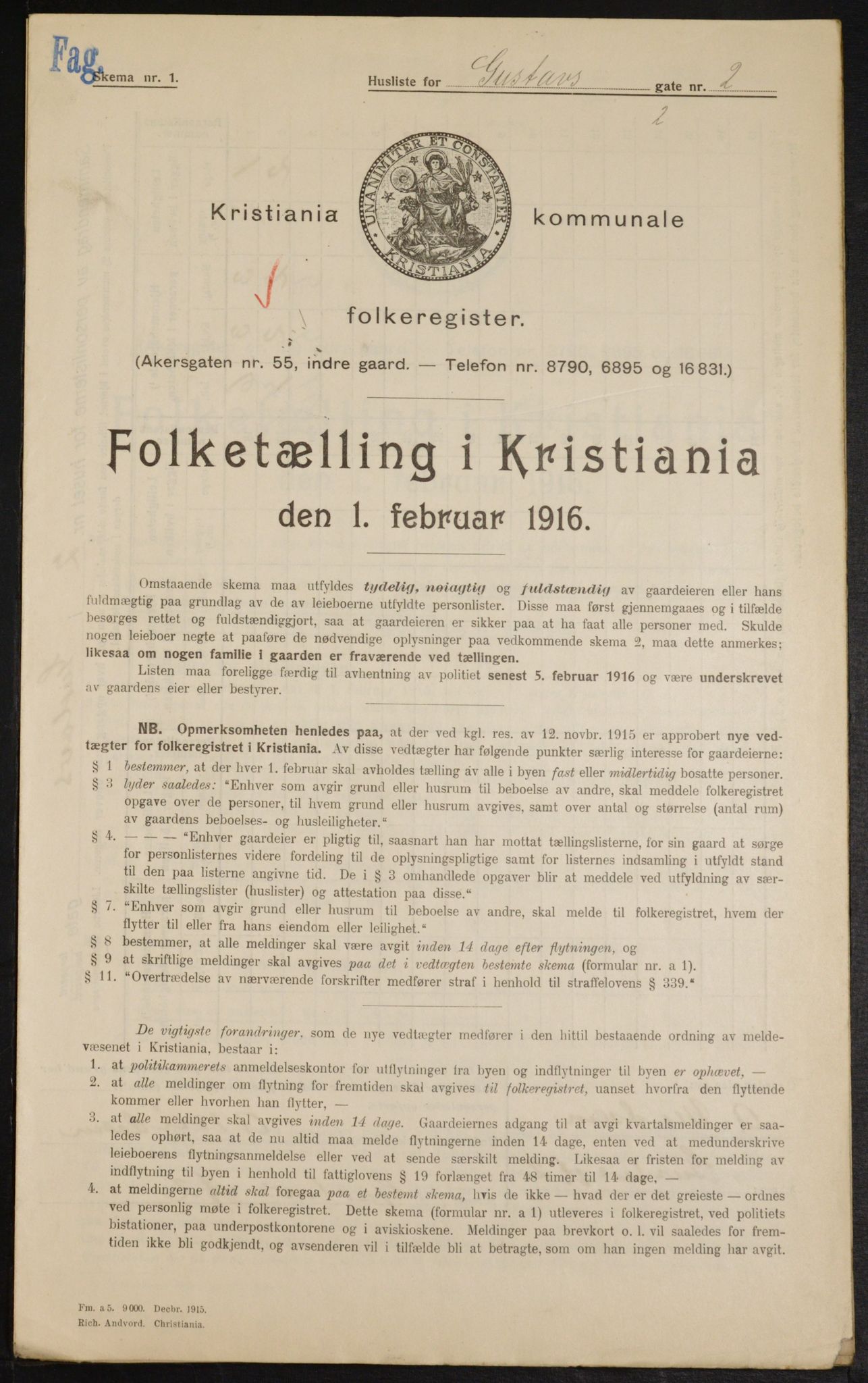 OBA, Kommunal folketelling 1.2.1916 for Kristiania, 1916, s. 32976