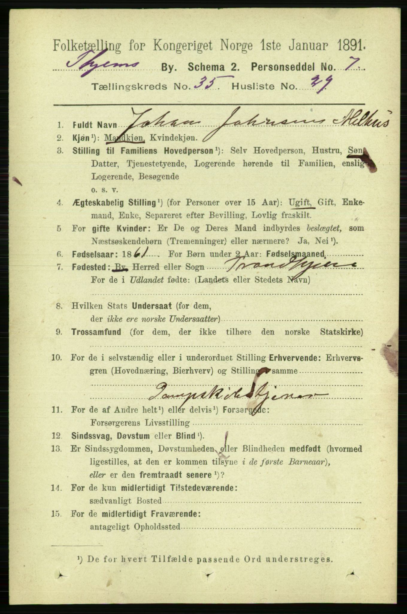 RA, Folketelling 1891 for 1601 Trondheim kjøpstad, 1891, s. 26700