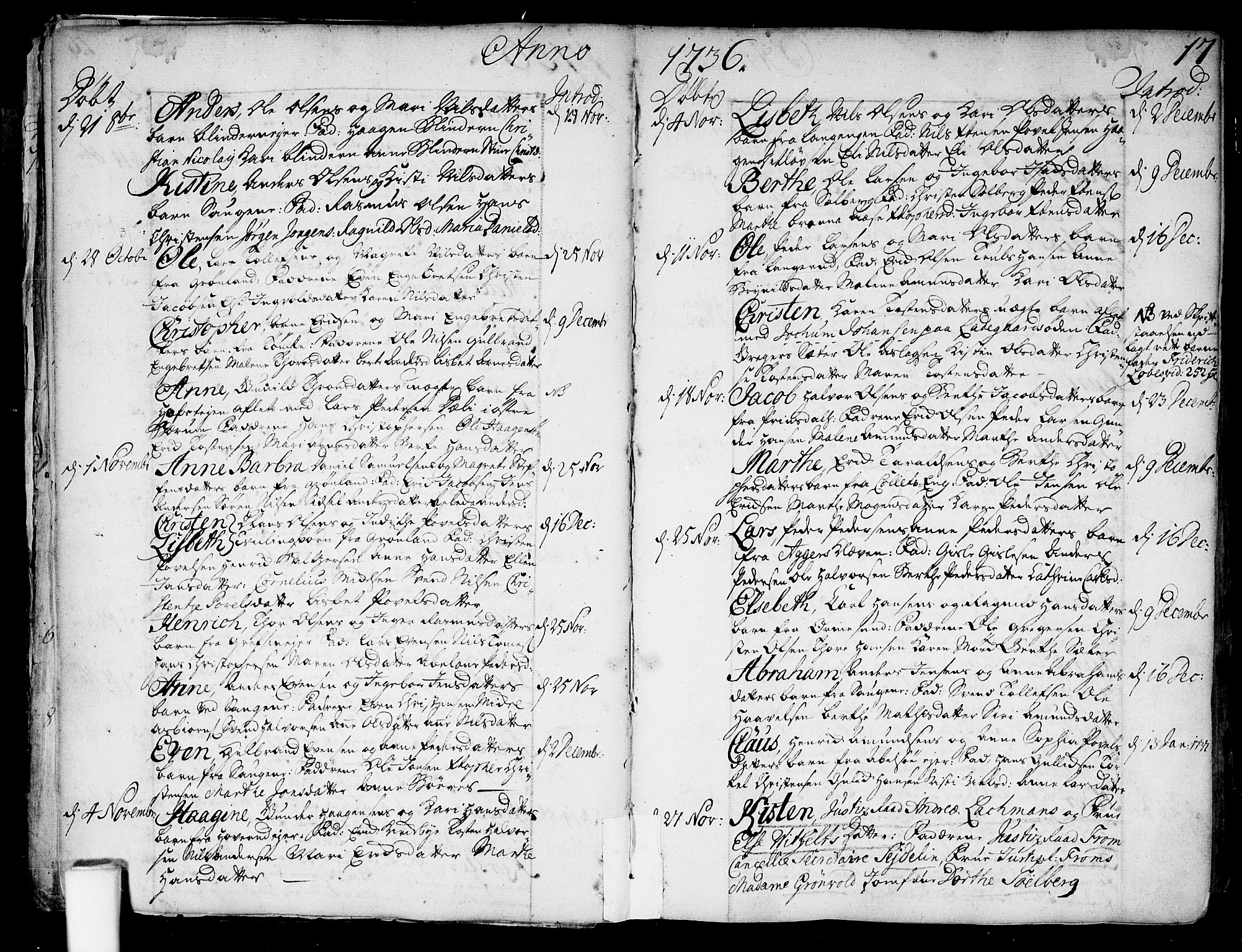 Aker prestekontor kirkebøker, AV/SAO-A-10861/F/L0007: Ministerialbok nr. 7, 1734-1748, s. 17
