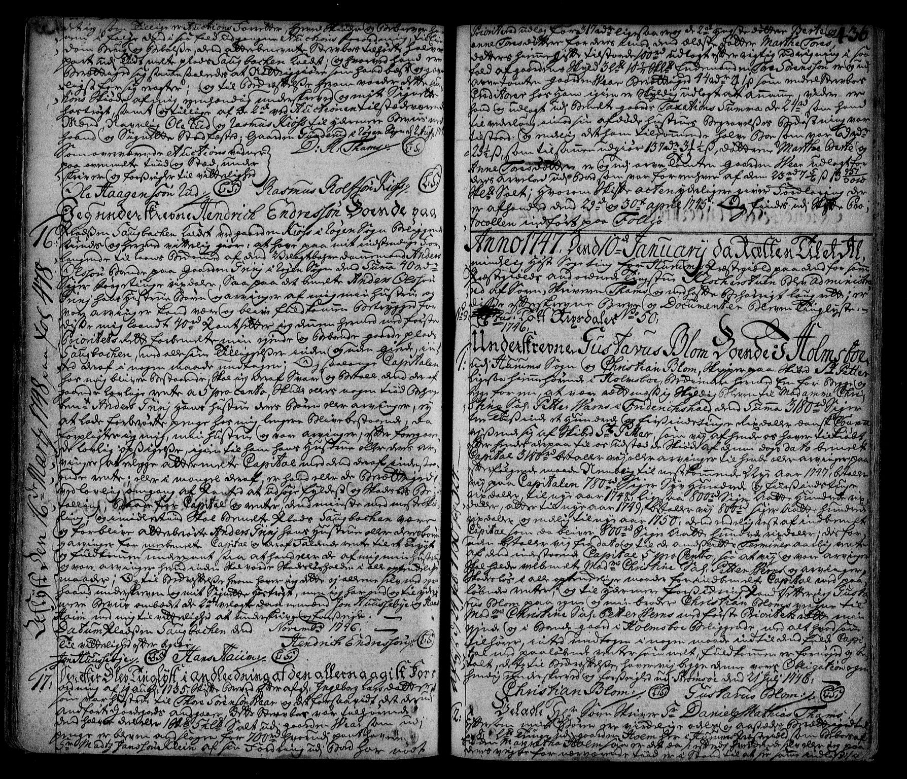 Lier, Røyken og Hurum sorenskriveri, SAKO/A-89/G/Ga/Gaa/L0002: Pantebok nr. II, 1725-1755, s. 436