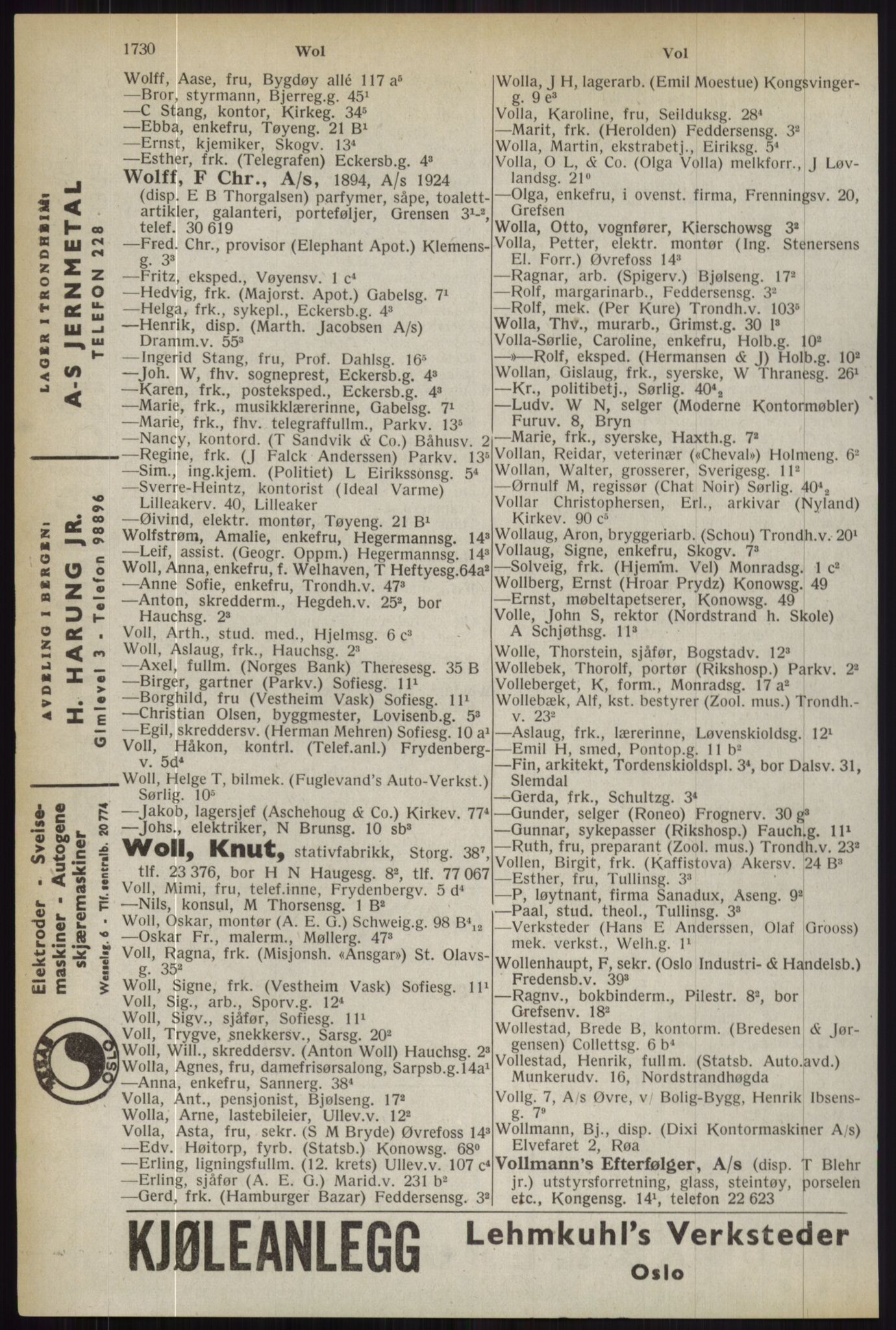 Kristiania/Oslo adressebok, PUBL/-, 1944, s. 1730