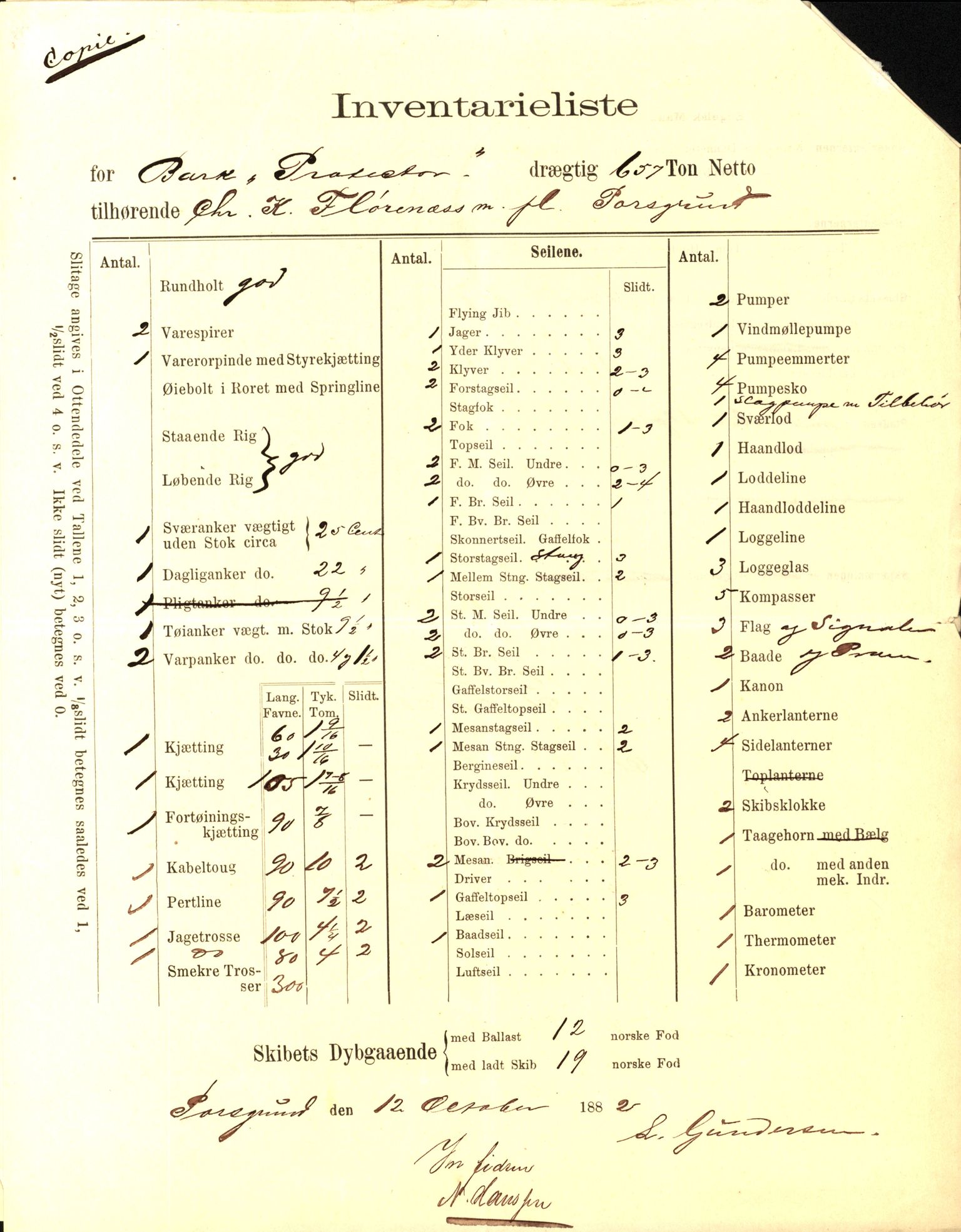 Pa 63 - Østlandske skibsassuranceforening, VEMU/A-1079/G/Ga/L0017/0006: Havaridokumenter / Nordenskjold, Professor Mohn, Protector, Orient, Elida, 1884, s. 20