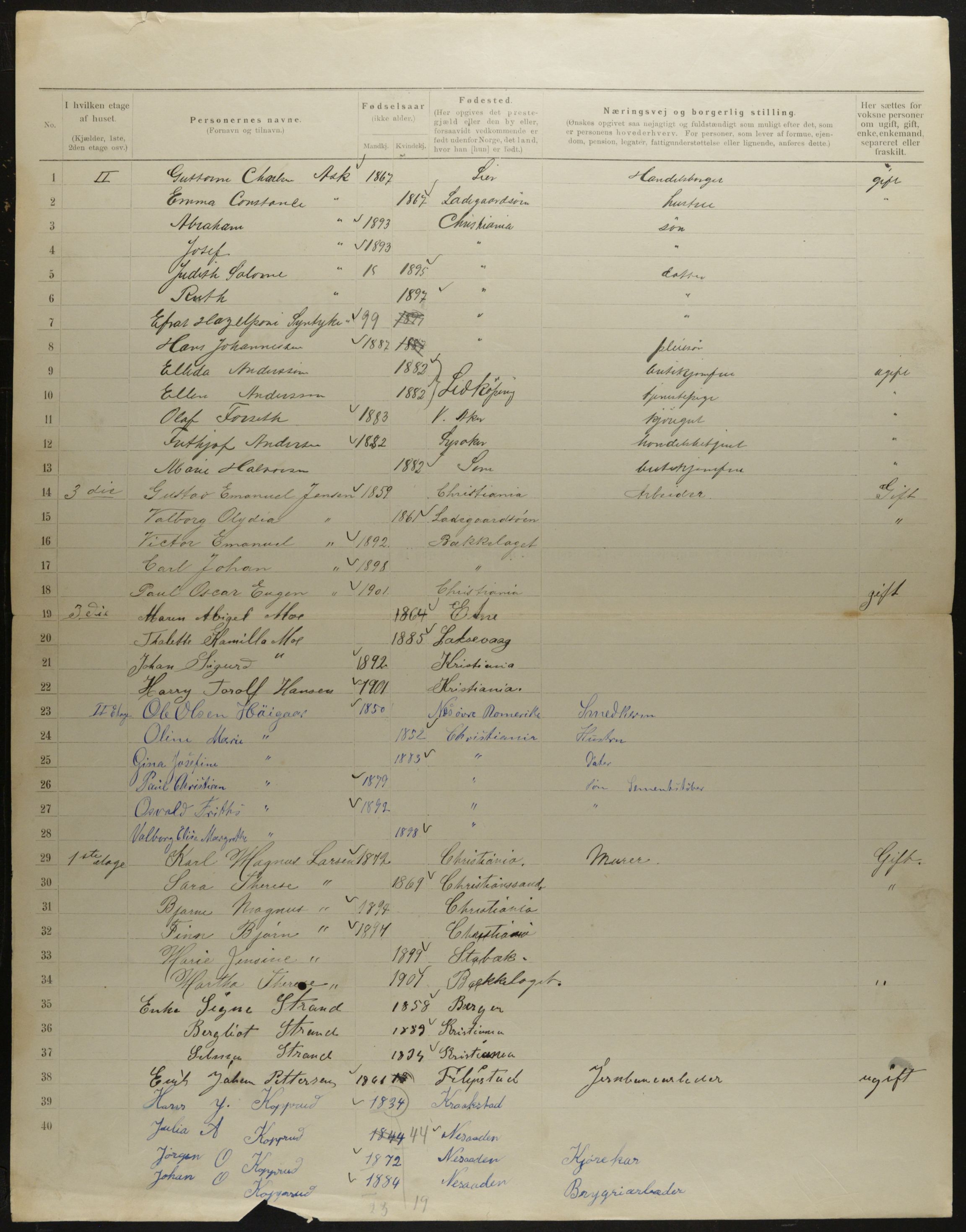 OBA, Kommunal folketelling 31.12.1901 for Kristiania kjøpstad, 1901, s. 5493