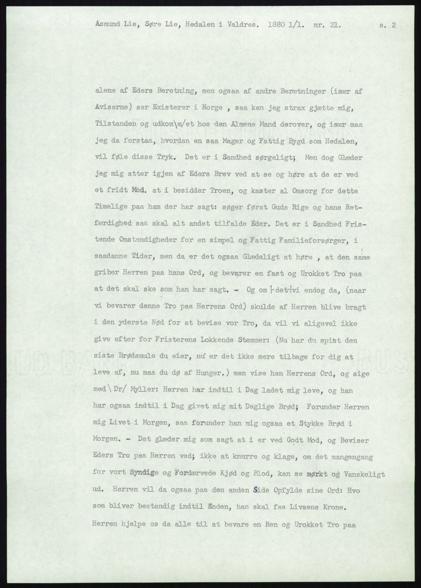 Samlinger til kildeutgivelse, Amerikabrevene, AV/RA-EA-4057/F/L0012: Innlån fra Oppland: Lie (brevnr 1-78), 1838-1914, s. 249
