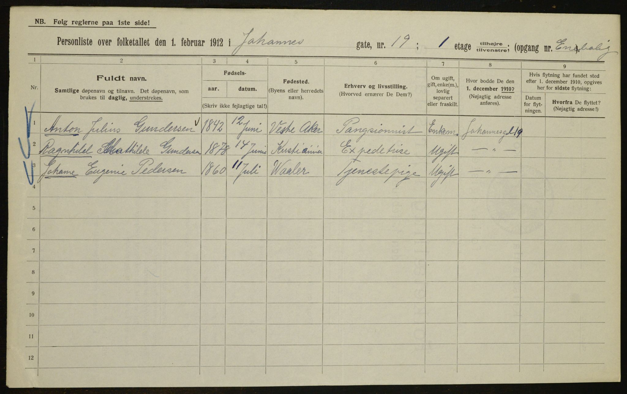 OBA, Kommunal folketelling 1.2.1912 for Kristiania, 1912, s. 47633