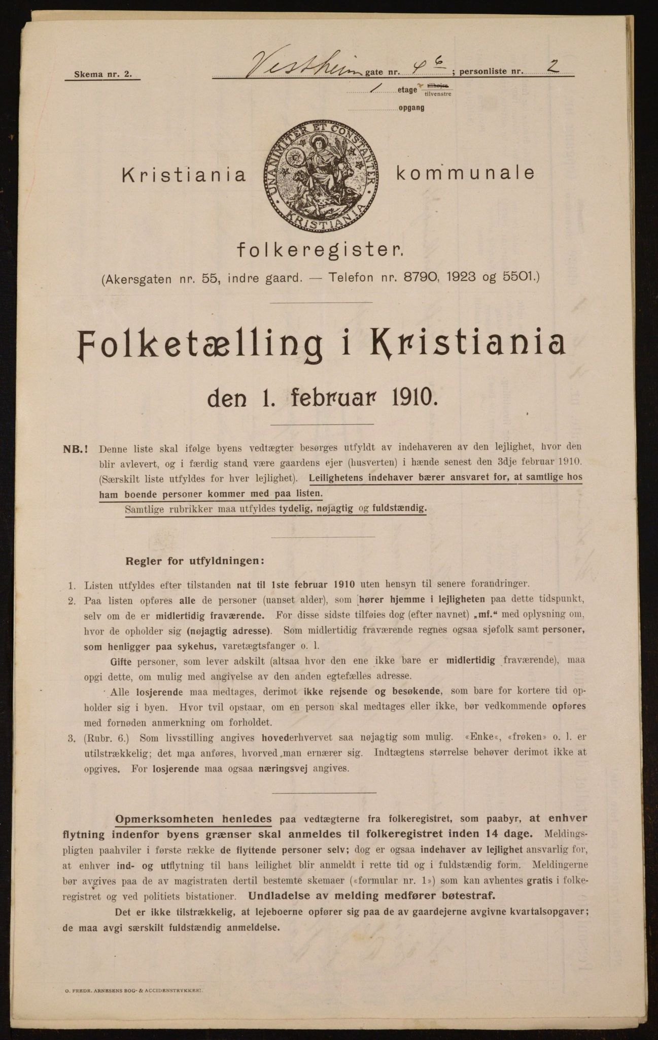 OBA, Kommunal folketelling 1.2.1910 for Kristiania, 1910, s. 116090