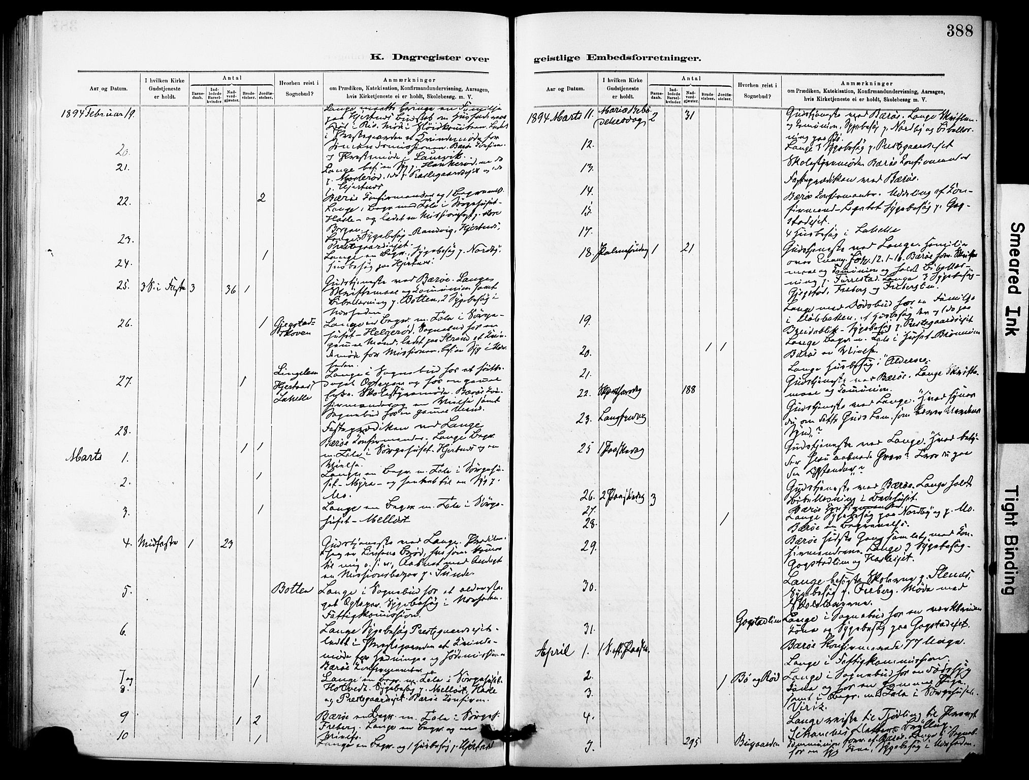 Sandar kirkebøker, AV/SAKO-A-243/F/Fa/L0013: Ministerialbok nr. 13, 1883-1895, s. 388