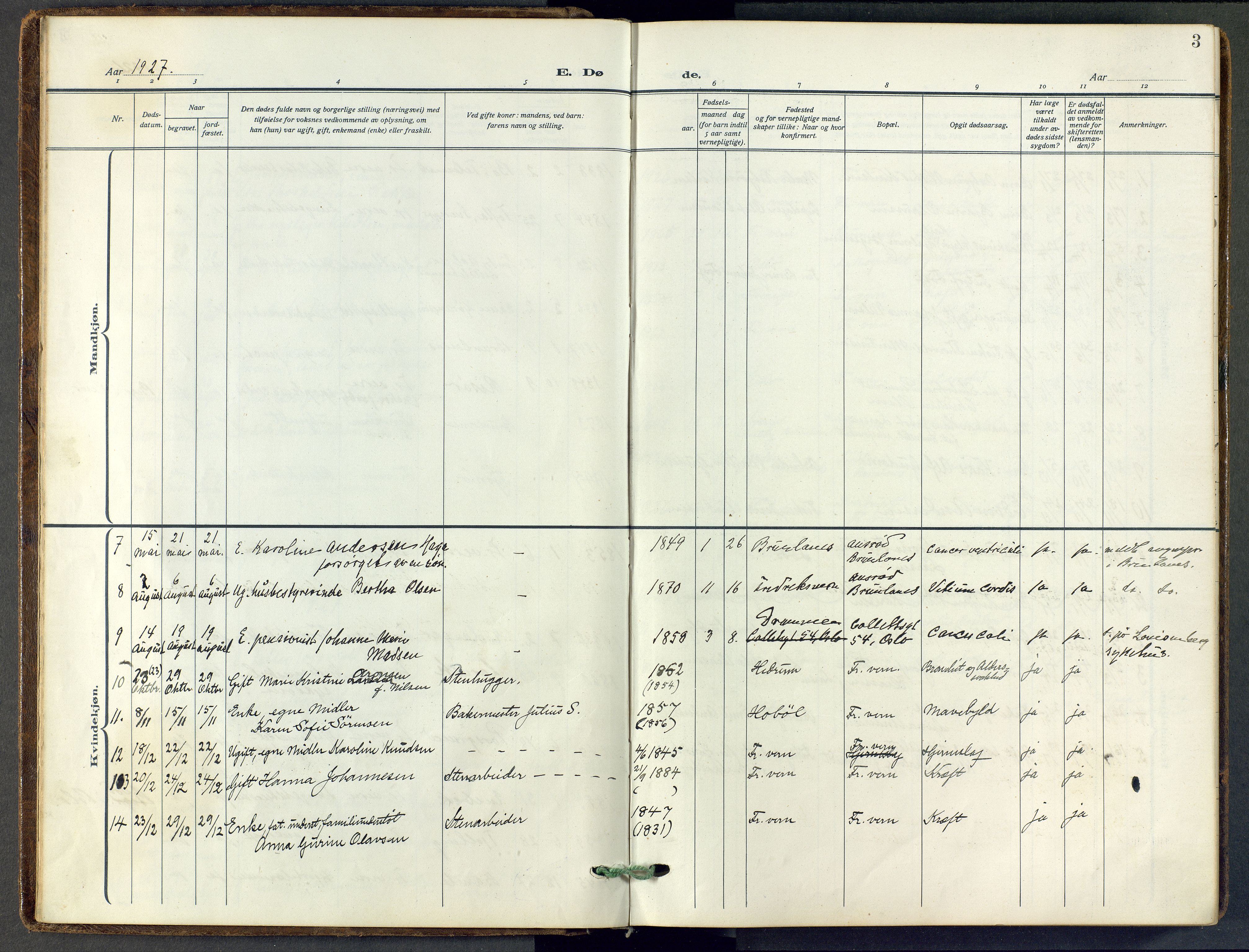 Stavern kirkebøker, AV/SAKO-A-318/F/Fa/L0010: Ministerialbok nr. 10, 1916-1967, s. 3
