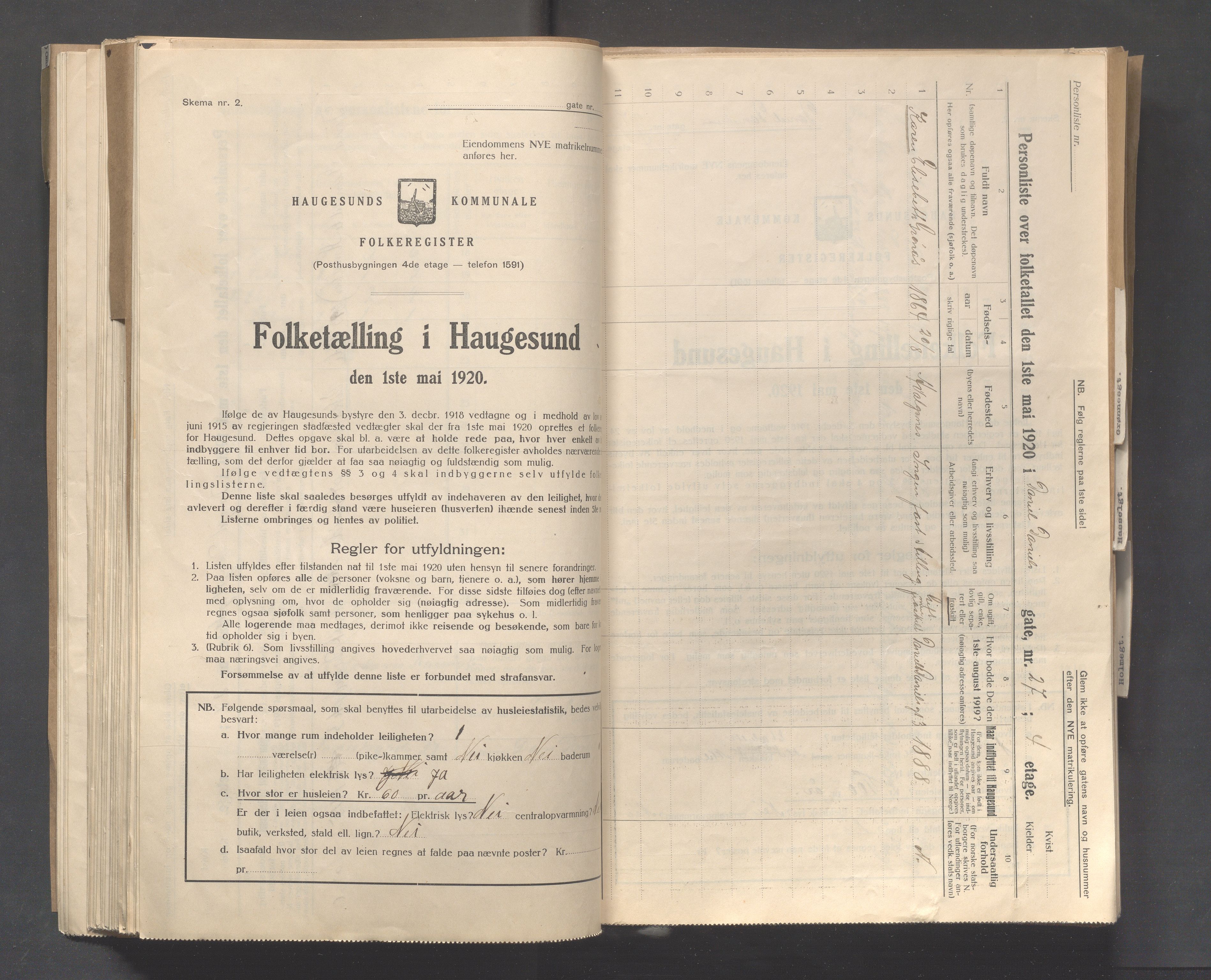 IKAR, Kommunal folketelling 1.5.1920 for Haugesund, 1920, s. 5695