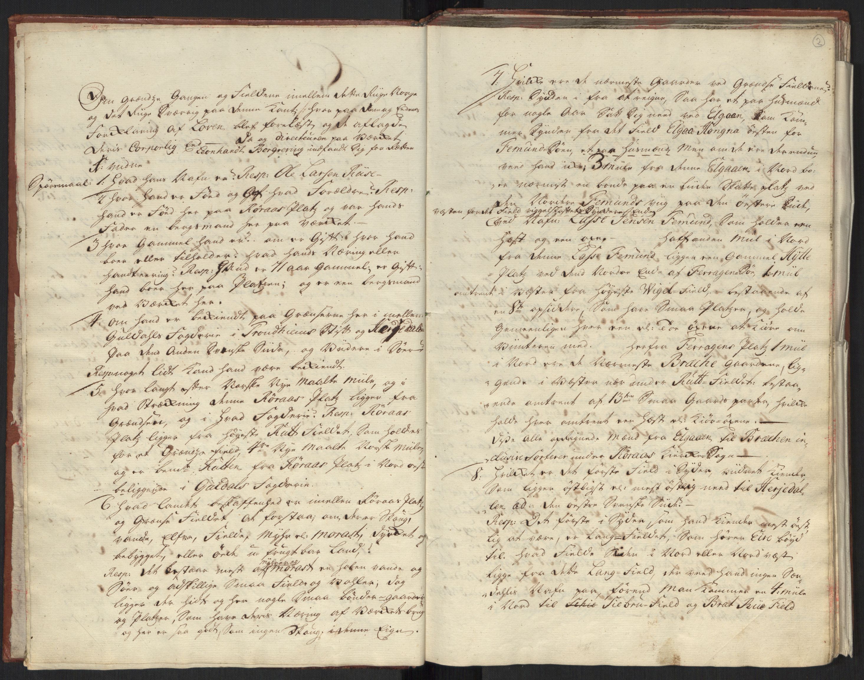 Danske Kanselli, Grensearkivet, AV/RA-EA-4062/F/L0010/0002: Volum XX-XXII / Vol. XXI: Major Schnitlers grenseeksaminasjonsprotokoll, 1. bind, 1742, s. 1b-2a