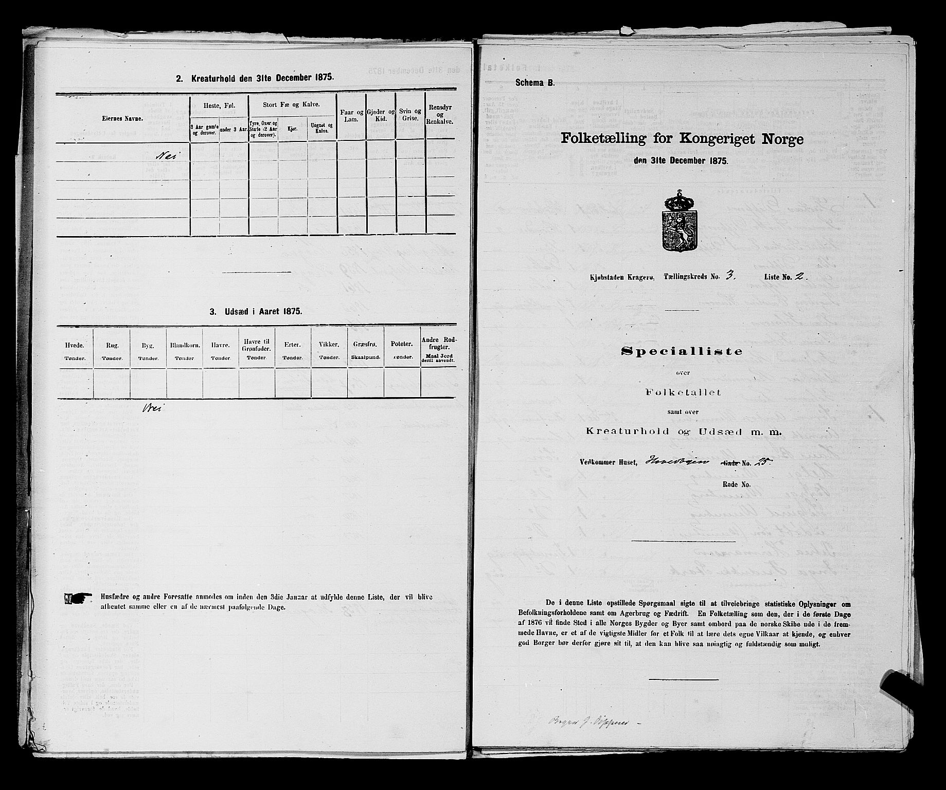 SAKO, Folketelling 1875 for 0801P Kragerø prestegjeld, 1875, s. 67