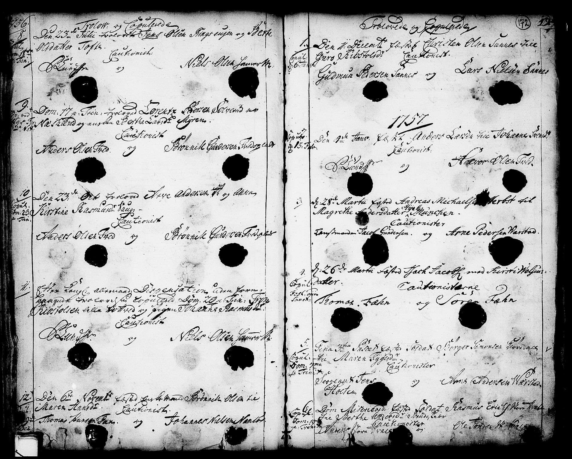 Holla kirkebøker, AV/SAKO-A-272/F/Fa/L0001: Ministerialbok nr. 1, 1717-1779, s. 172