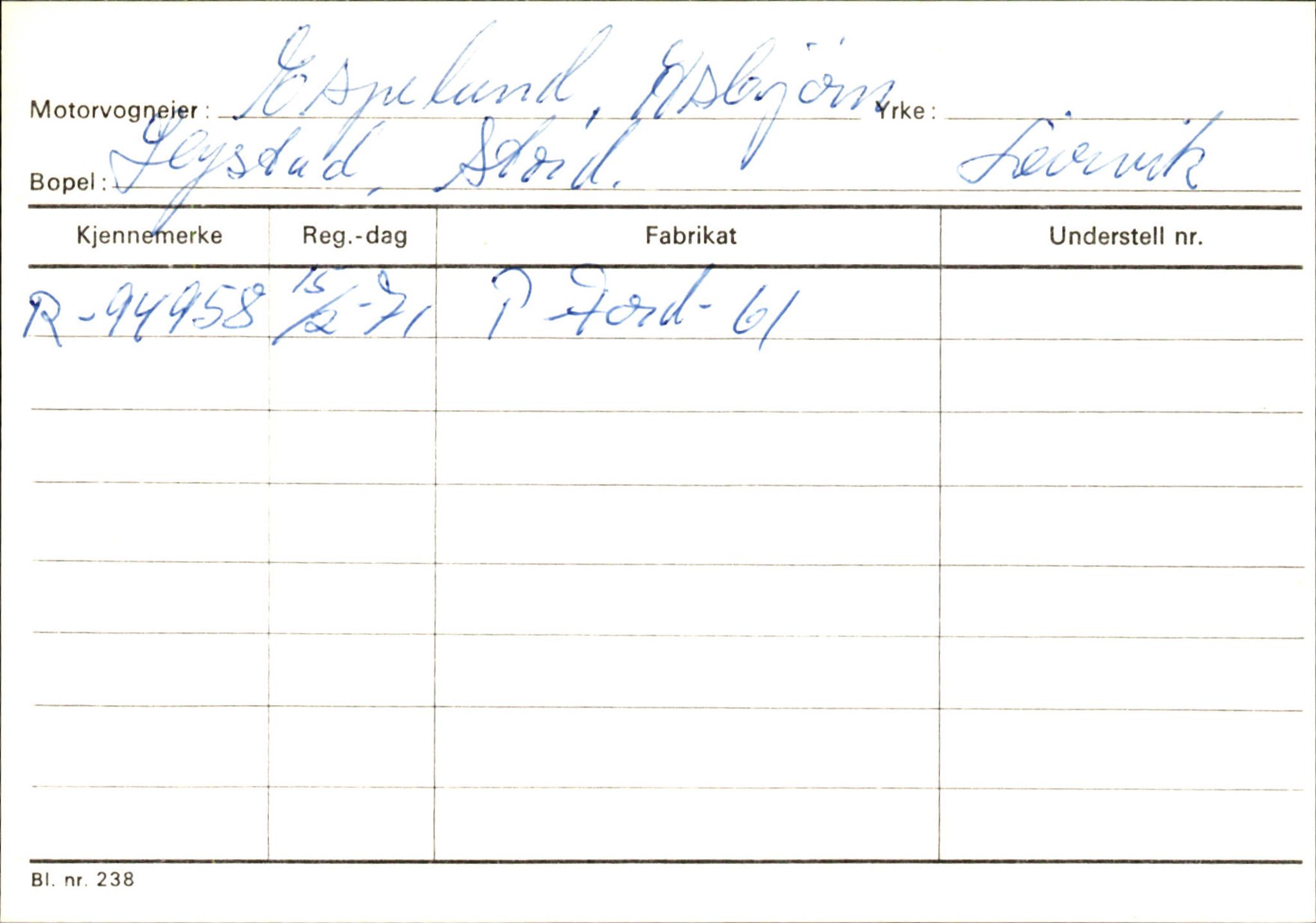 Statens vegvesen, Hordaland vegkontor, AV/SAB-A-5201/2/Ha/L0012: R-eierkort E-F, 1920-1971, s. 63