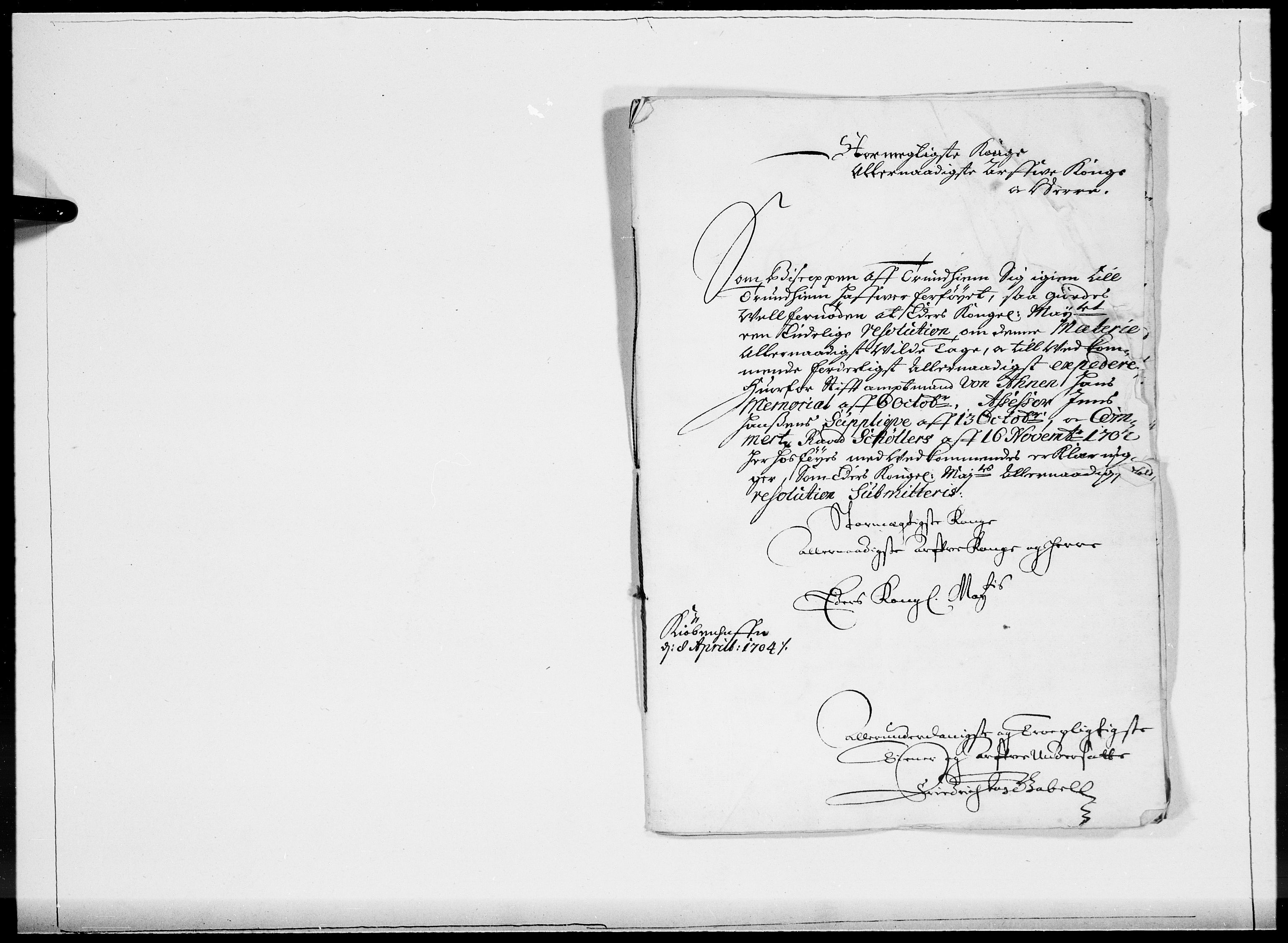 Danske Kanselli 1572-1799, AV/RA-EA-3023/F/Fc/Fcc/Fcca/L0057: Norske innlegg 1572-1799, 1704, s. 9