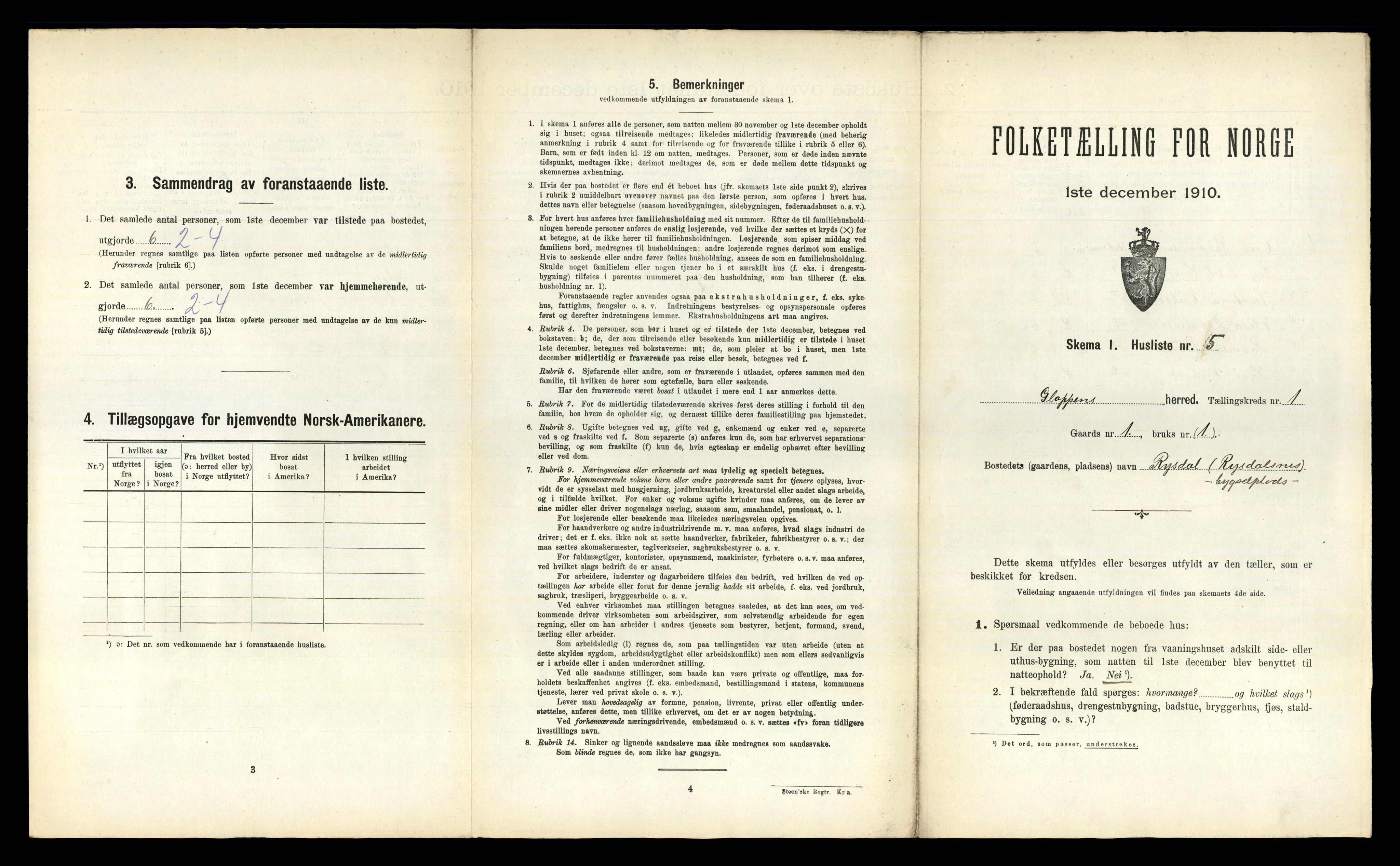 RA, Folketelling 1910 for 1445 Gloppen herred, 1910, s. 52