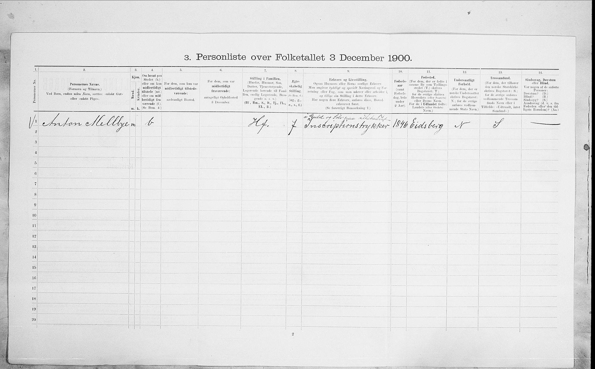 SAO, Folketelling 1900 for 0301 Kristiania kjøpstad, 1900, s. 92122