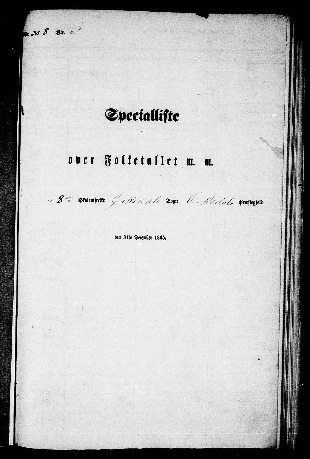 RA, Folketelling 1865 for 1638P Orkdal prestegjeld, 1865, s. 221