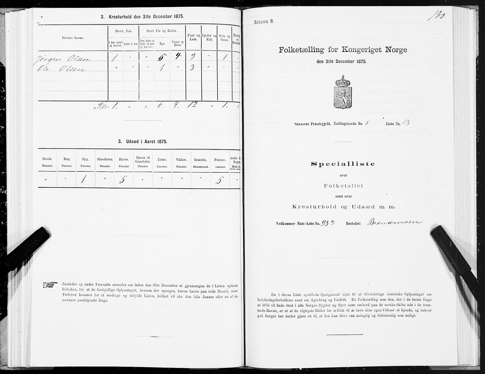 SAT, Folketelling 1875 for 1736P Snåsa prestegjeld, 1875, s. 2130