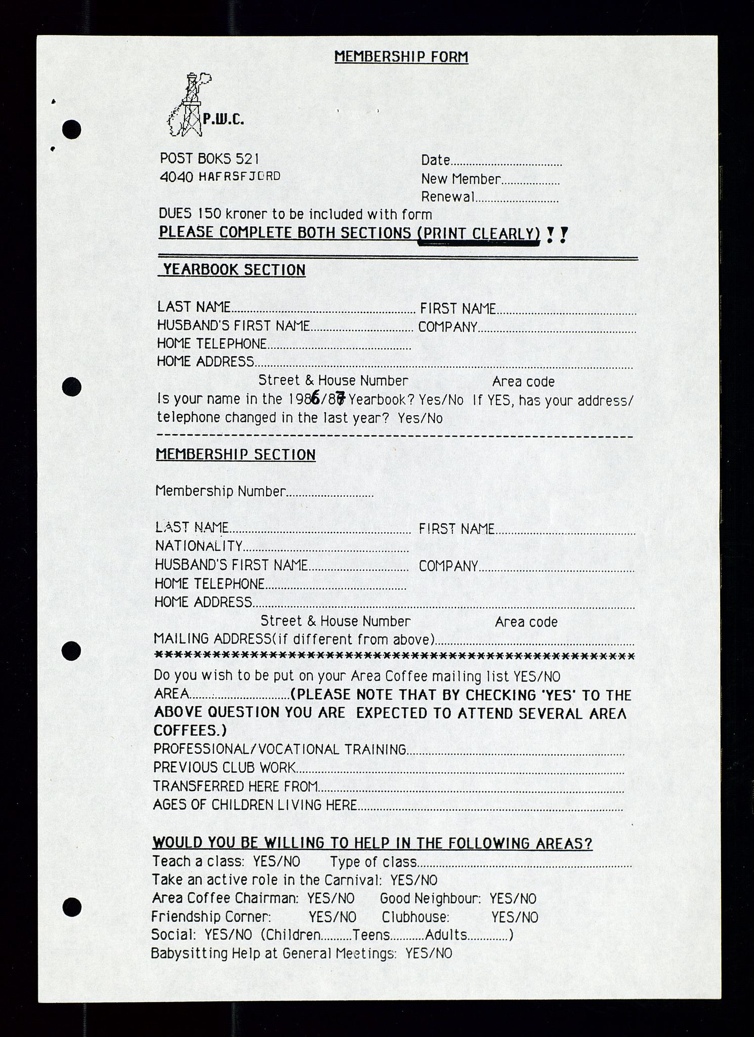 PA 1547 - Petroleum Wives Club, SAST/A-101974/X/Xa/L0002: Newsletter, 1979-1987