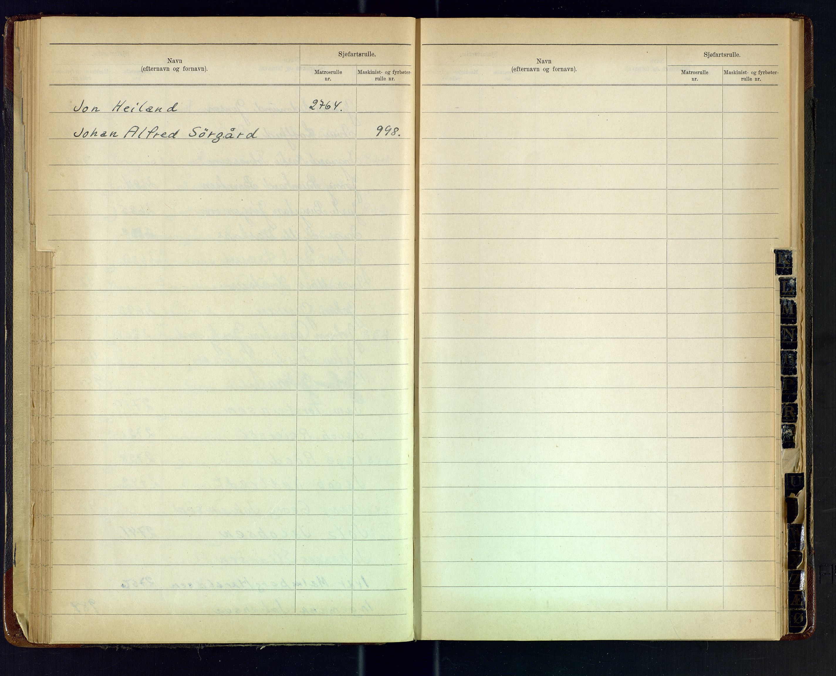 Arendal mønstringskrets, SAK/2031-0012/F/Fb/L0029: Register til hovedrulle A og B, S-27, 1925-1948, s. 30