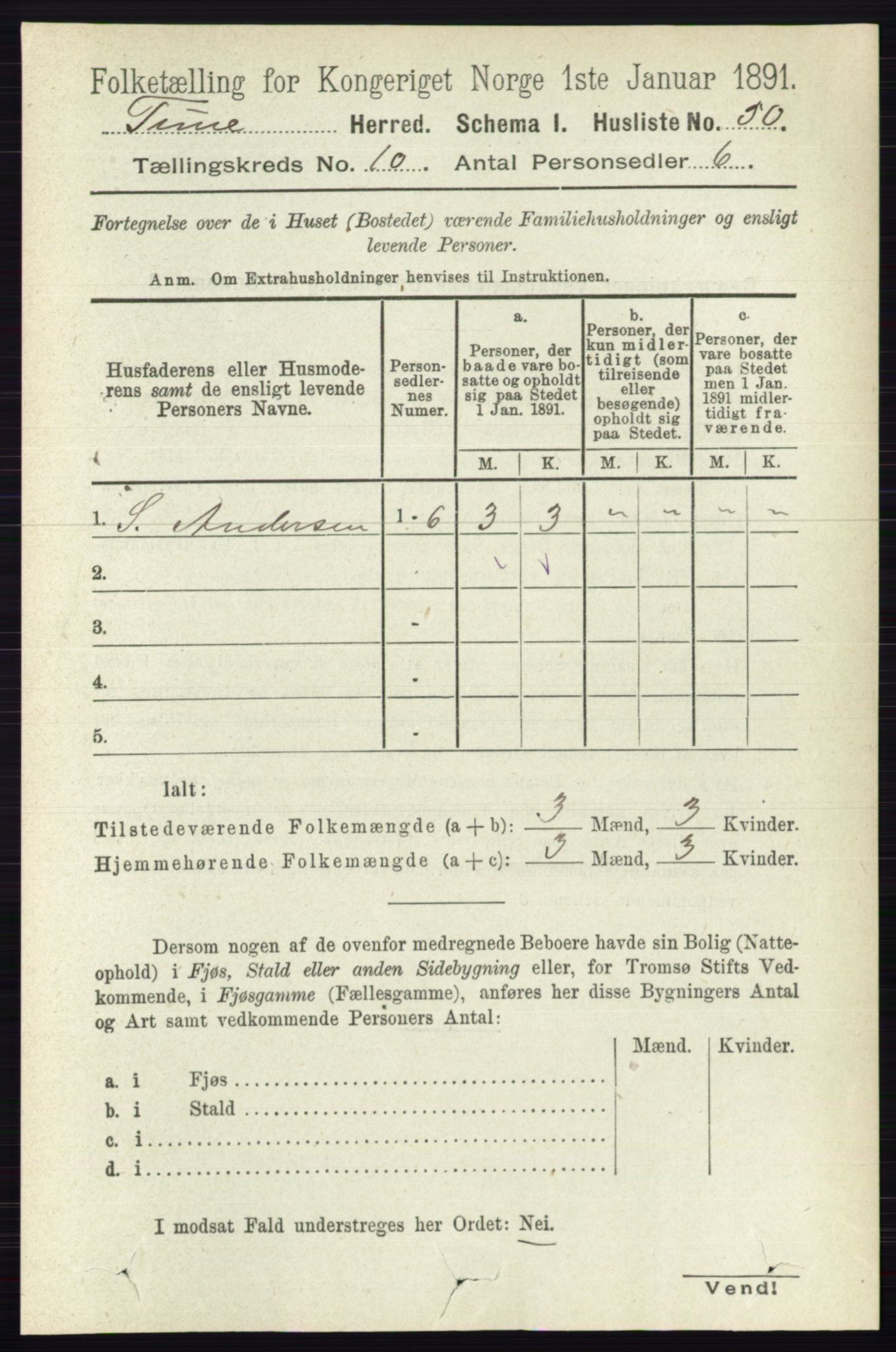 RA, Folketelling 1891 for 0130 Tune herred, 1891, s. 6554