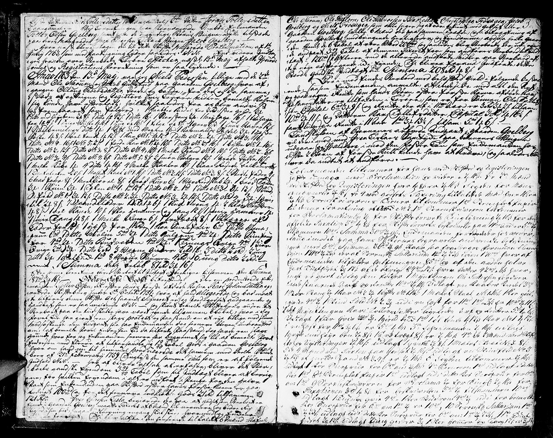 Ringerike og Hallingdal sorenskriveri, AV/SAKO-A-81/H/Ha/L0018: Skifteprotokoll, 1763-1768, s. 2b-3a