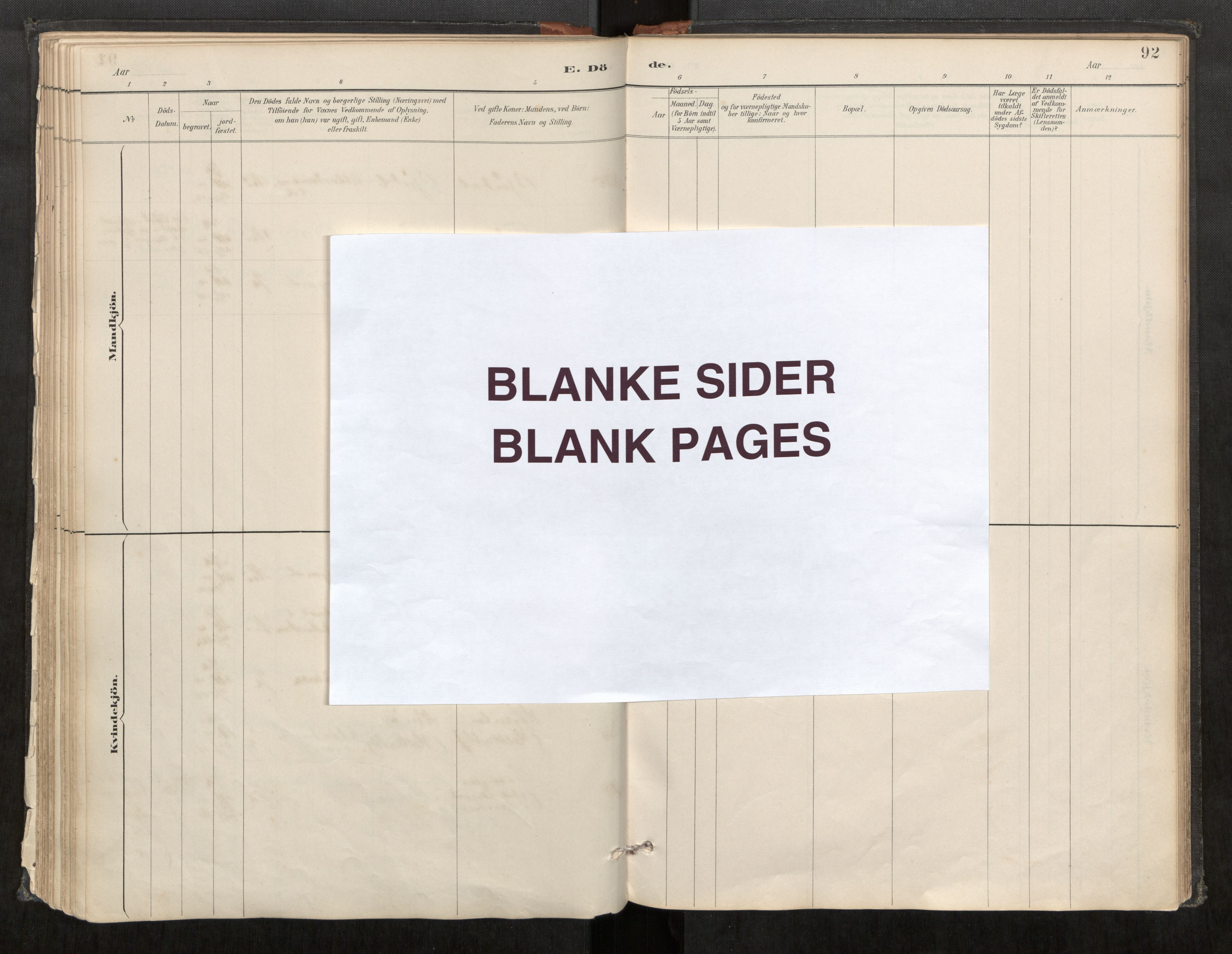 Sunnylven sokneprestkontor, AV/SAT-A-1007/H/Ha/Haa/L0003: Ministerialbok nr. 517A10, 1887-1915, s. 92