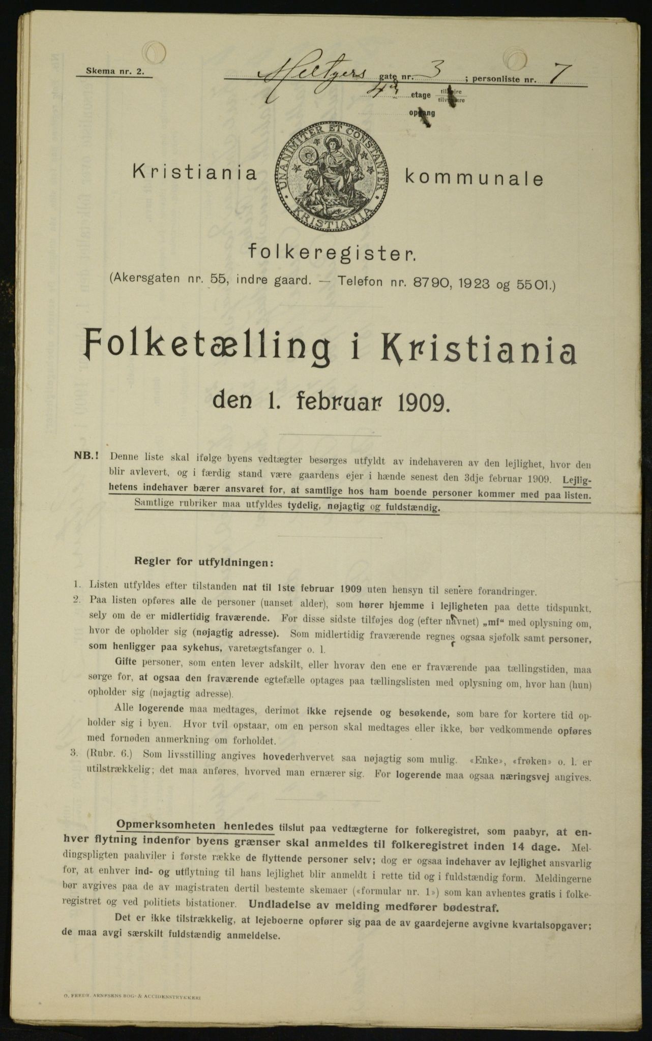 OBA, Kommunal folketelling 1.2.1909 for Kristiania kjøpstad, 1909, s. 59077