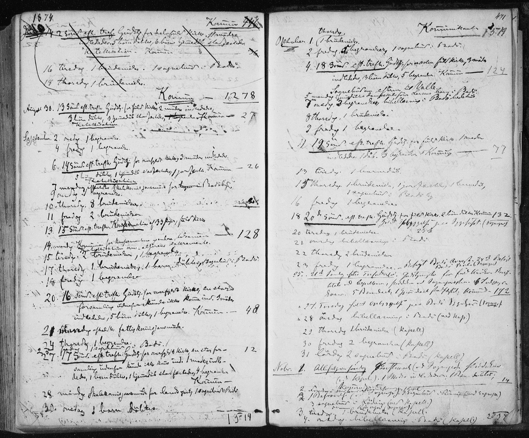 Ministerialprotokoller, klokkerbøker og fødselsregistre - Nordland, AV/SAT-A-1459/801/L0008: Ministerialbok nr. 801A08, 1864-1875, s. 471