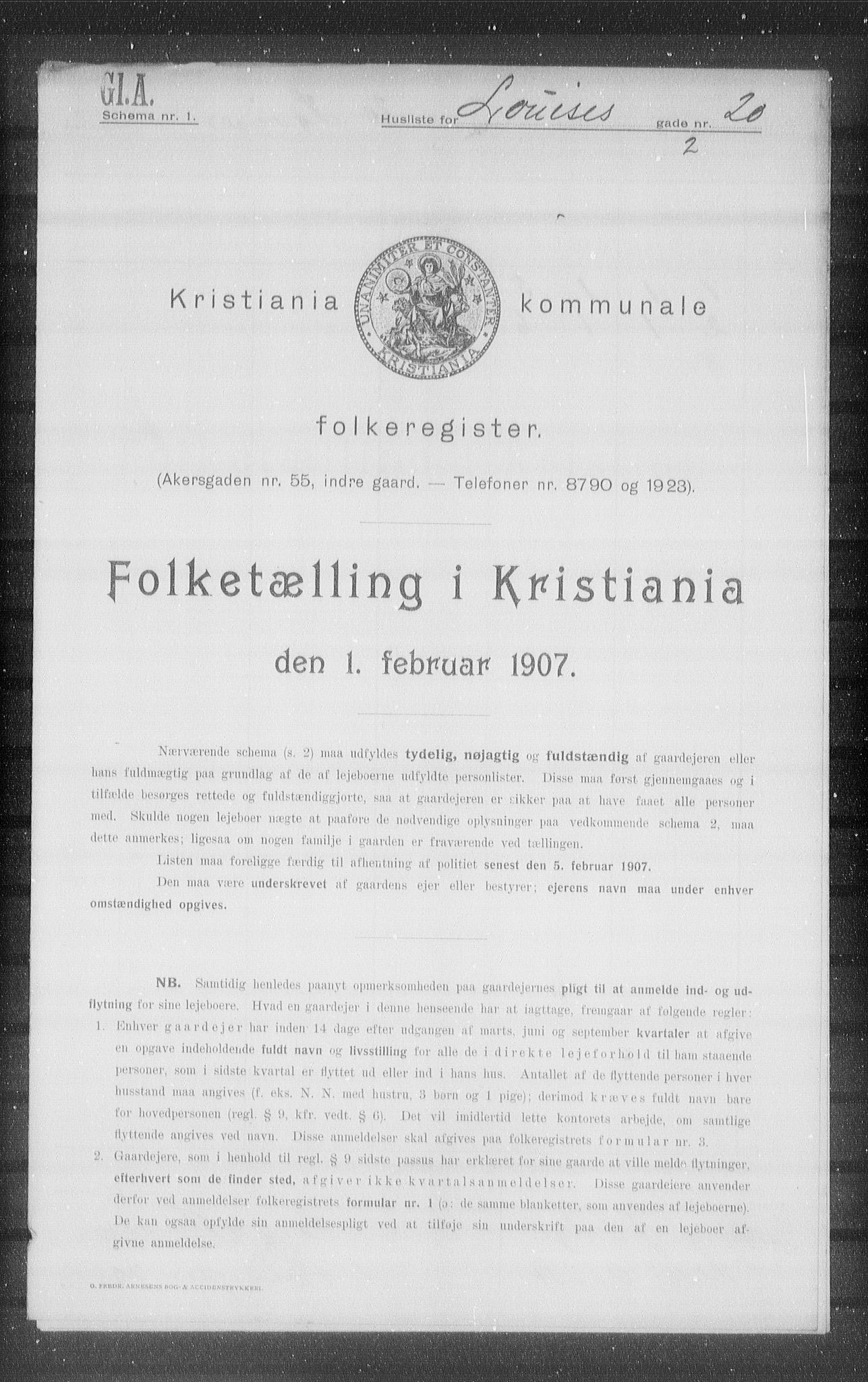OBA, Kommunal folketelling 1.2.1907 for Kristiania kjøpstad, 1907, s. 29847
