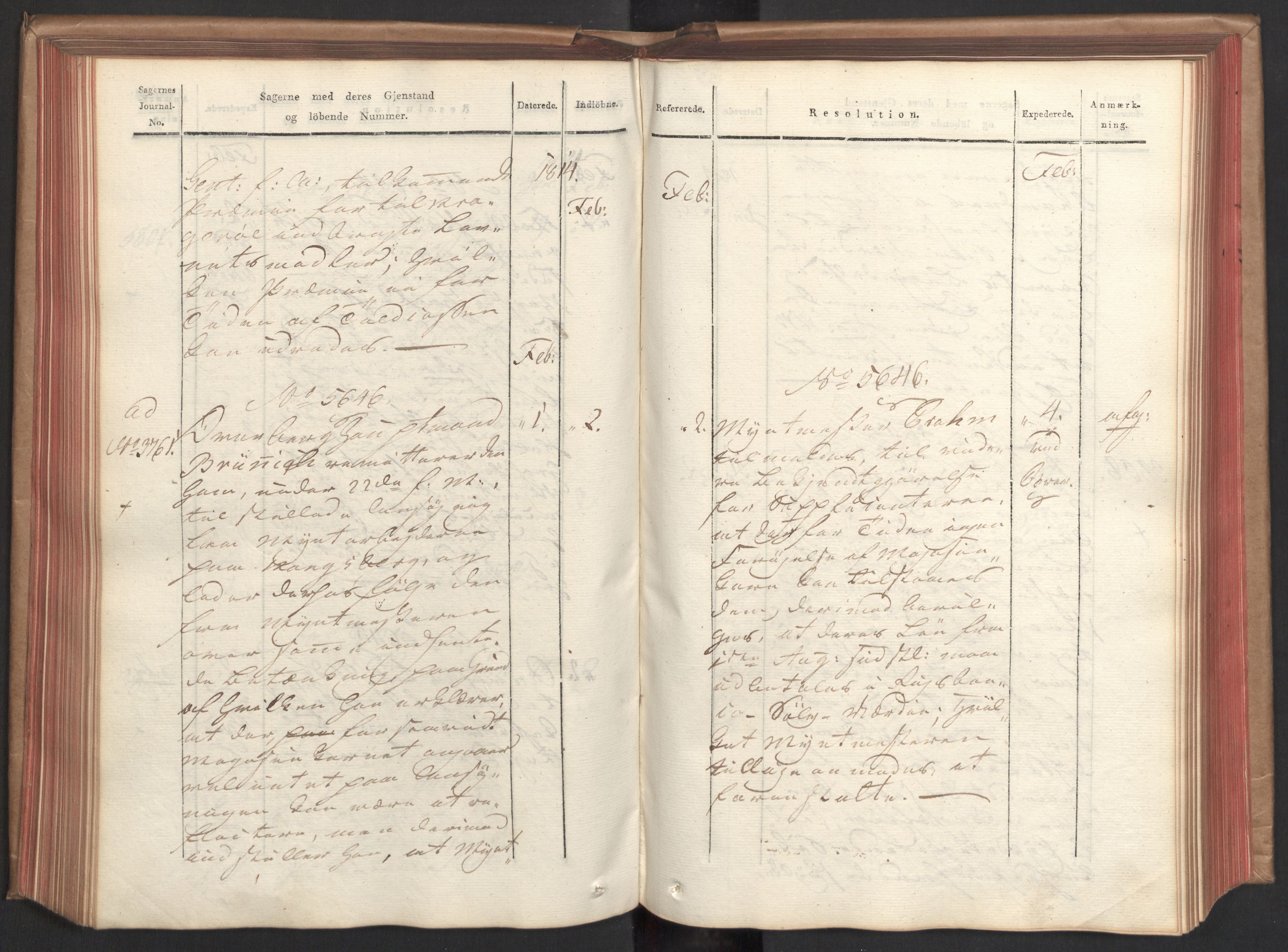 Stattholderembetet 1810-1814, 2. kontor (Kontor B), AV/RA-EA-5432/Ab/L0009: Referatprotokoll,  j.nr. 3539-3951,  l.nr. 5315-5800, 1813-1814, s. 142