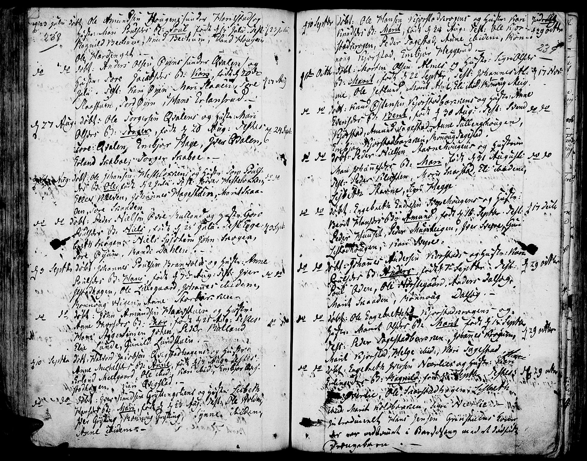 Fron prestekontor, AV/SAH-PREST-078/H/Ha/Haa/L0001: Ministerialbok nr. 1, 1799-1816, s. 238-239