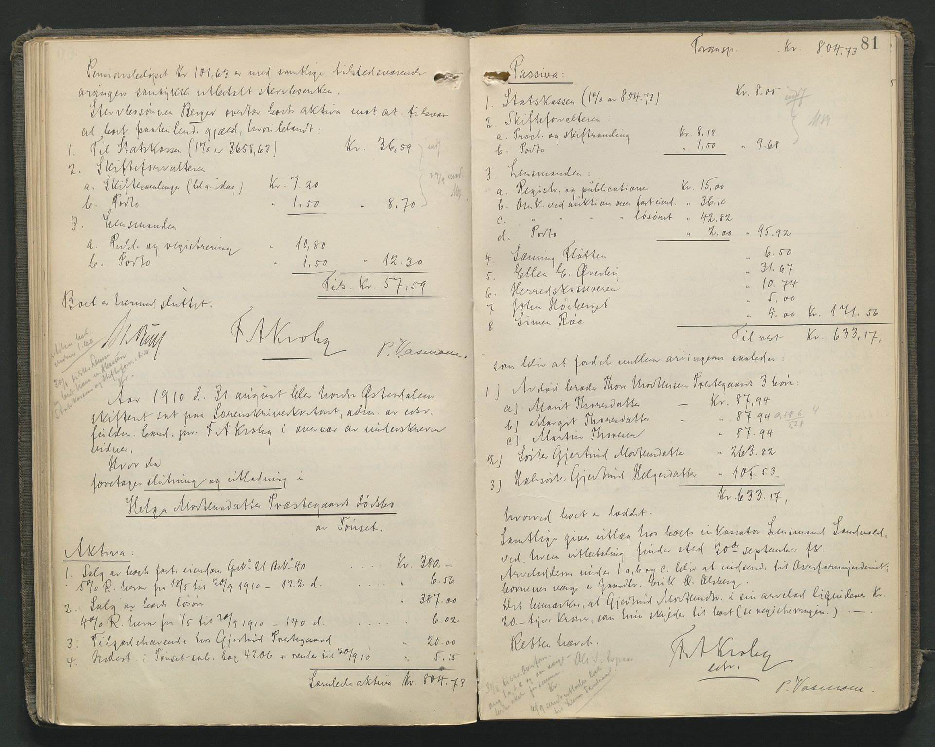 Nord-Østerdal tingrett, SAH/TING-020/J/Jd/L0006: Skifteutlodningsprotokoll, 1907-1920, s. 81